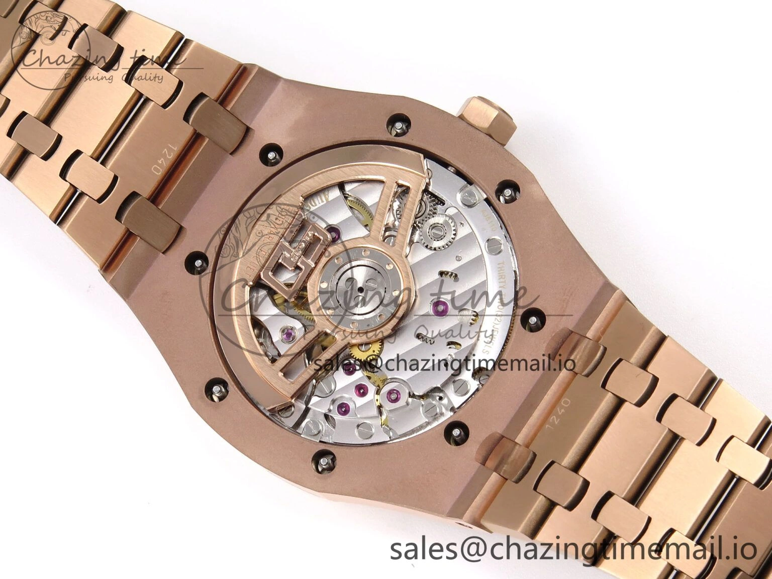 RelaxedFit Royal Oak 41mm 15510 “50th Anniversary” RG IPF 1:1 Best Edition Blue Textured Dial on RG Bracelet SA4302 Super Clone 4383