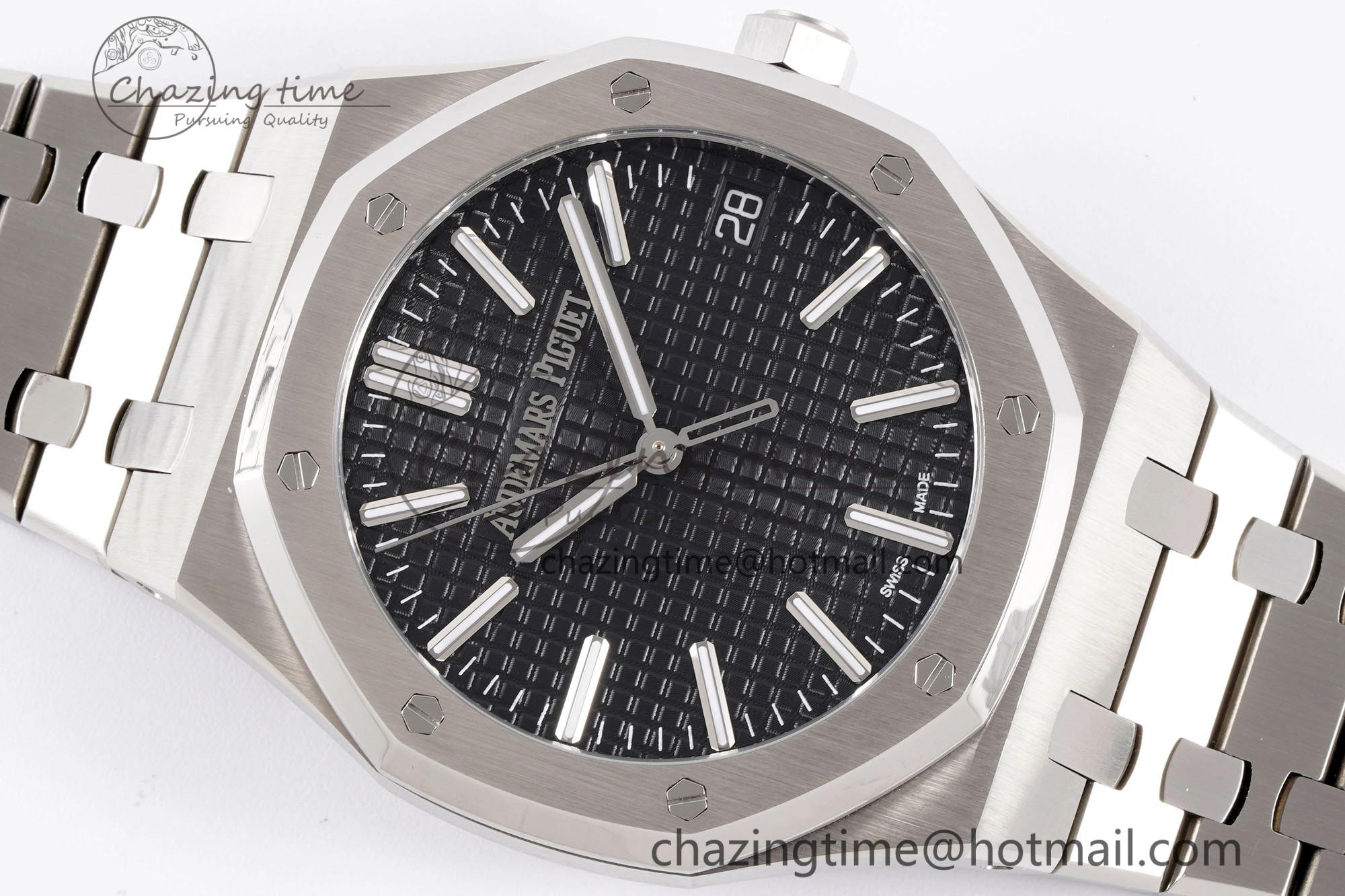 SportInspired Royal Oak 41mm 15510 “50th Anniversary” SS APSF 1:1 Best Edition Black Dial on SS Bracelet SA4302 Super Clone 4590