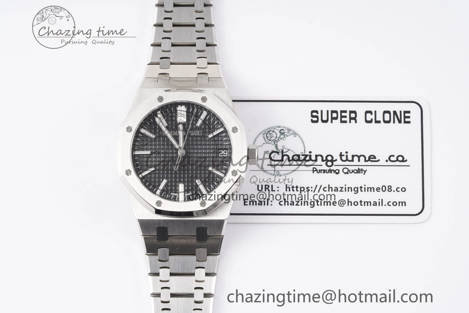 SportInspired Royal Oak 41mm 15510 “50th Anniversary” SS APSF 1:1 Best Edition Black Dial on SS Bracelet SA4302 Super Clone 4590