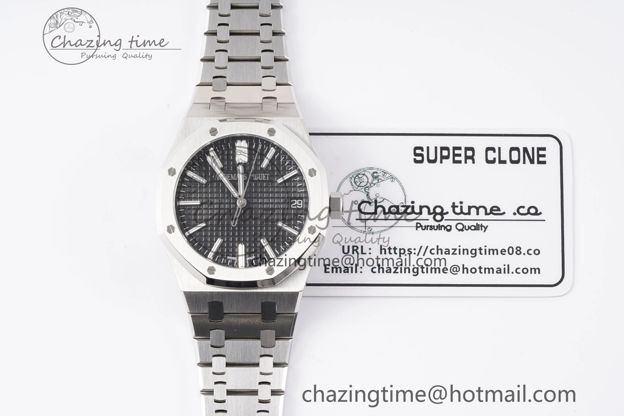 SportInspired Royal Oak 41mm 15510 “50th Anniversary” SS APSF 1:1 Best Edition Black Dial on SS Bracelet SA4302 Super Clone 4590