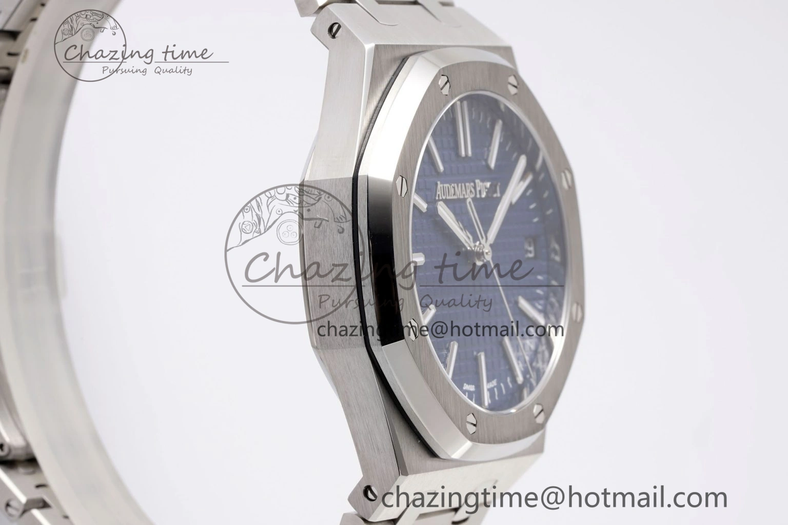 Royal Oak 41mm 15510 “50th Anniversary” SS APSF 1:1 Best Edition Blue Dial on SS Bracelet SA4302 Super Clone TravelReady 4586