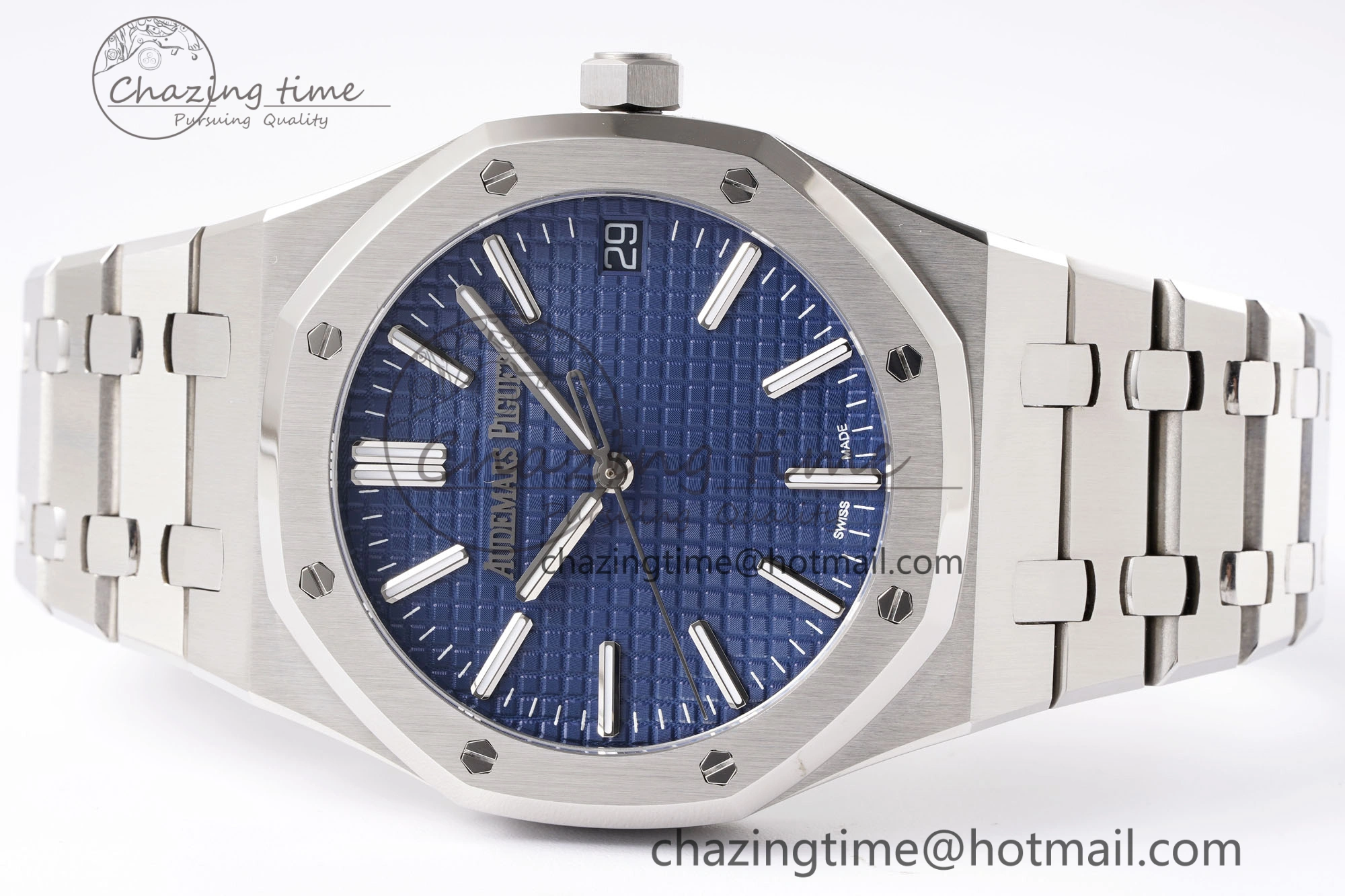 Royal Oak 41mm 15510 “50th Anniversary” SS APSF 1:1 Best Edition Blue Dial on SS Bracelet SA4302 Super Clone TravelReady 4586