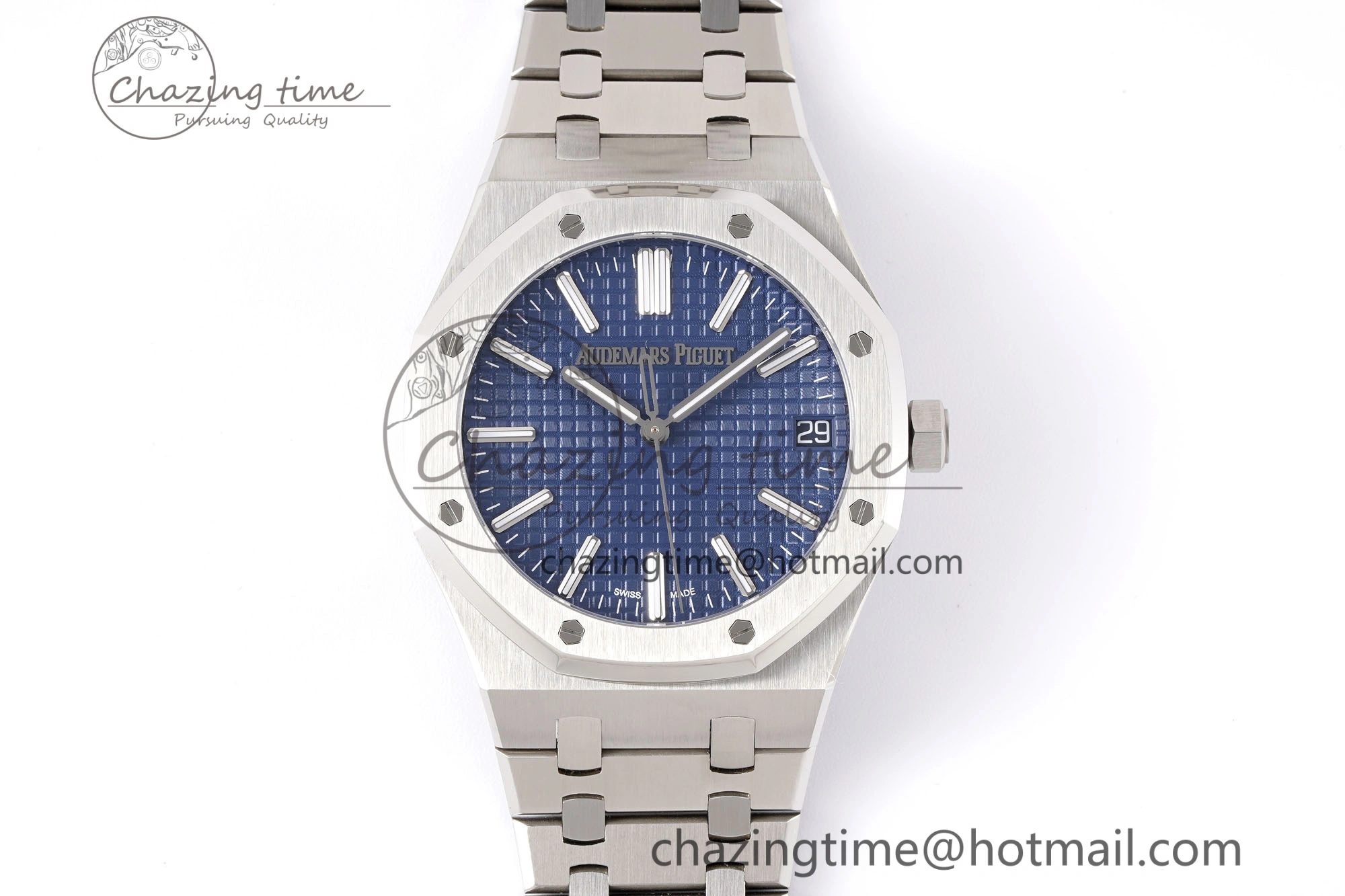 Royal Oak 41mm 15510 “50th Anniversary” SS APSF 1:1 Best Edition Blue Dial on SS Bracelet SA4302 Super Clone TravelReady 4586