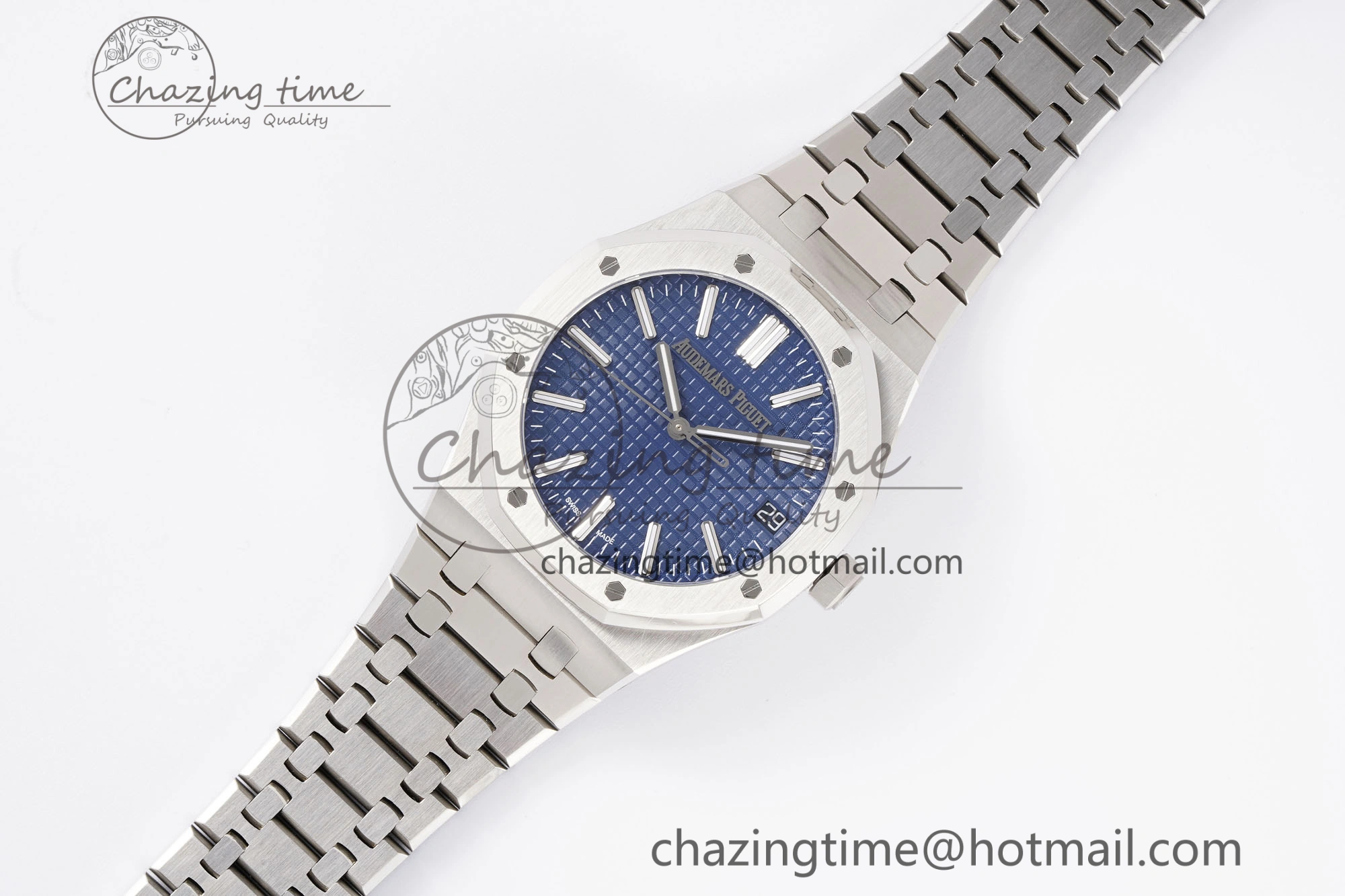 Royal Oak 41mm 15510 “50th Anniversary” SS APSF 1:1 Best Edition Blue Dial on SS Bracelet SA4302 Super Clone TravelReady 4586