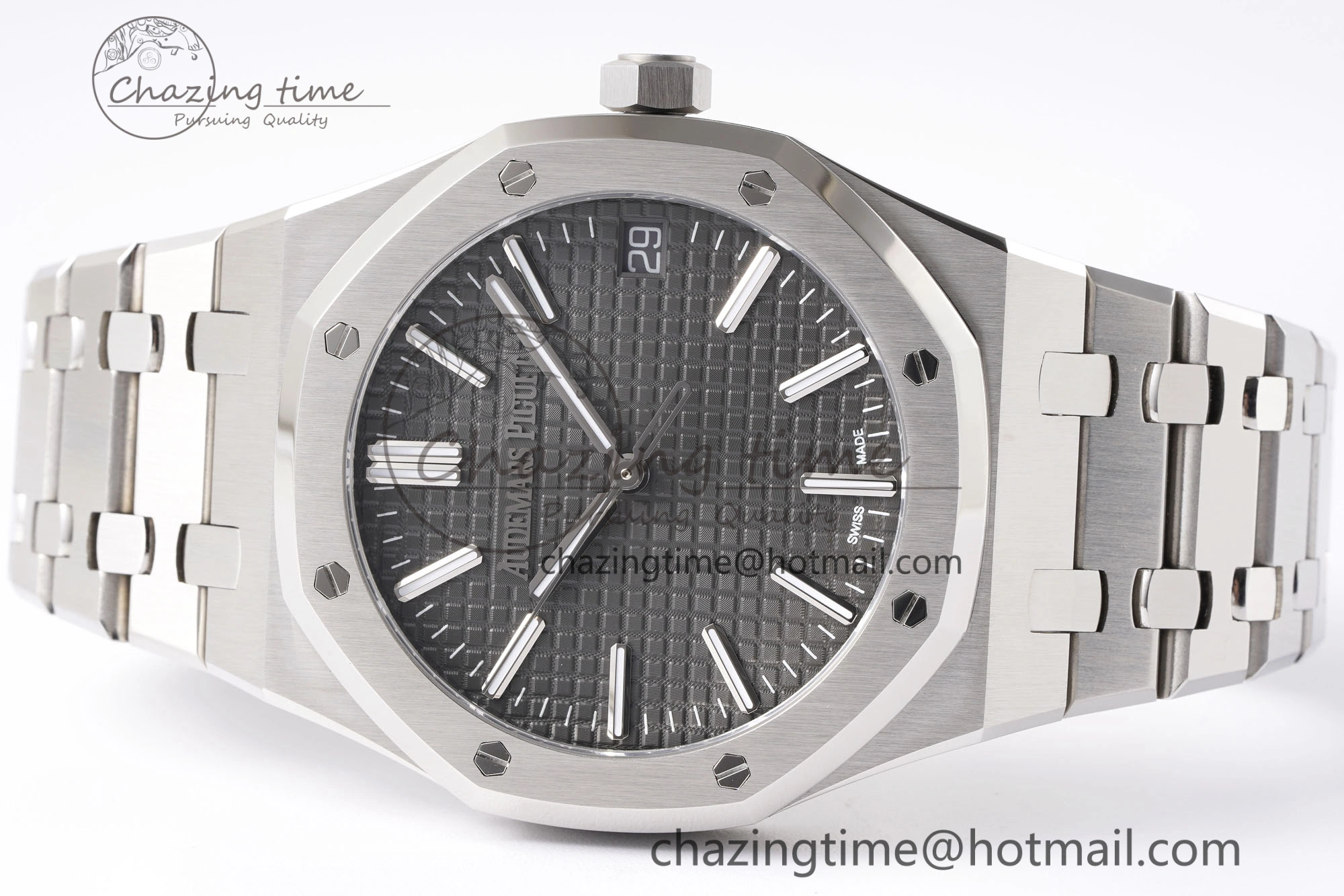 Royal Oak 41mm 15510 “50th Anniversary” SS APSF 1:1 Best Edition Gray Dial on SS Bracelet SA4302 Super Clone WrinkleFree 4588