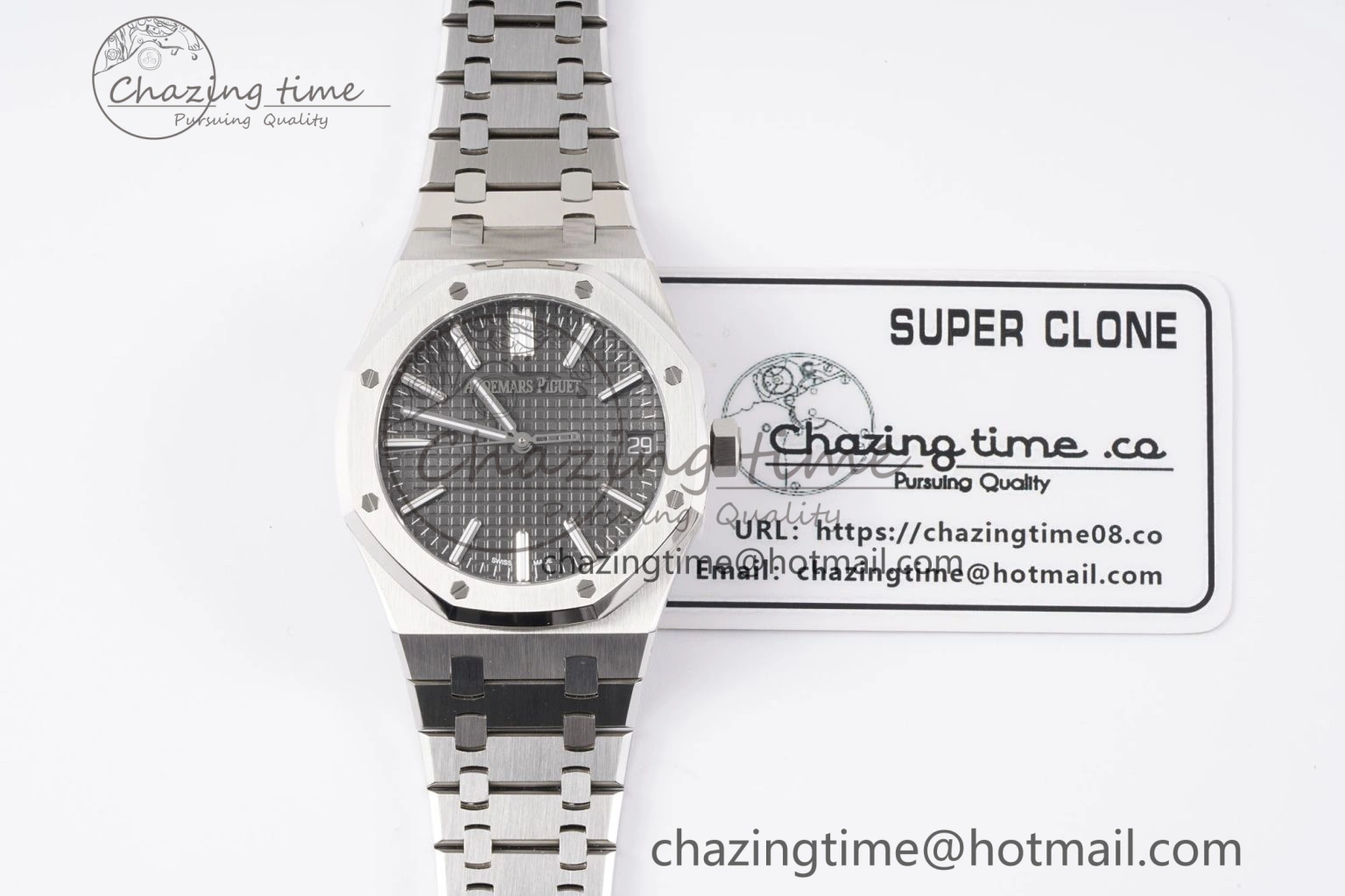 Royal Oak 41mm 15510 “50th Anniversary” SS APSF 1:1 Best Edition Gray Dial on SS Bracelet SA4302 Super Clone WrinkleFree 4588