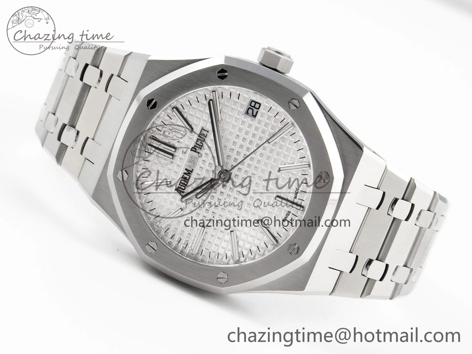 FastDry Royal Oak 41mm 15510 “50th Anniversary” SS APSF 1:1 Best Edition White Dial on SS Bracelet SA4302 Super Clone 4570