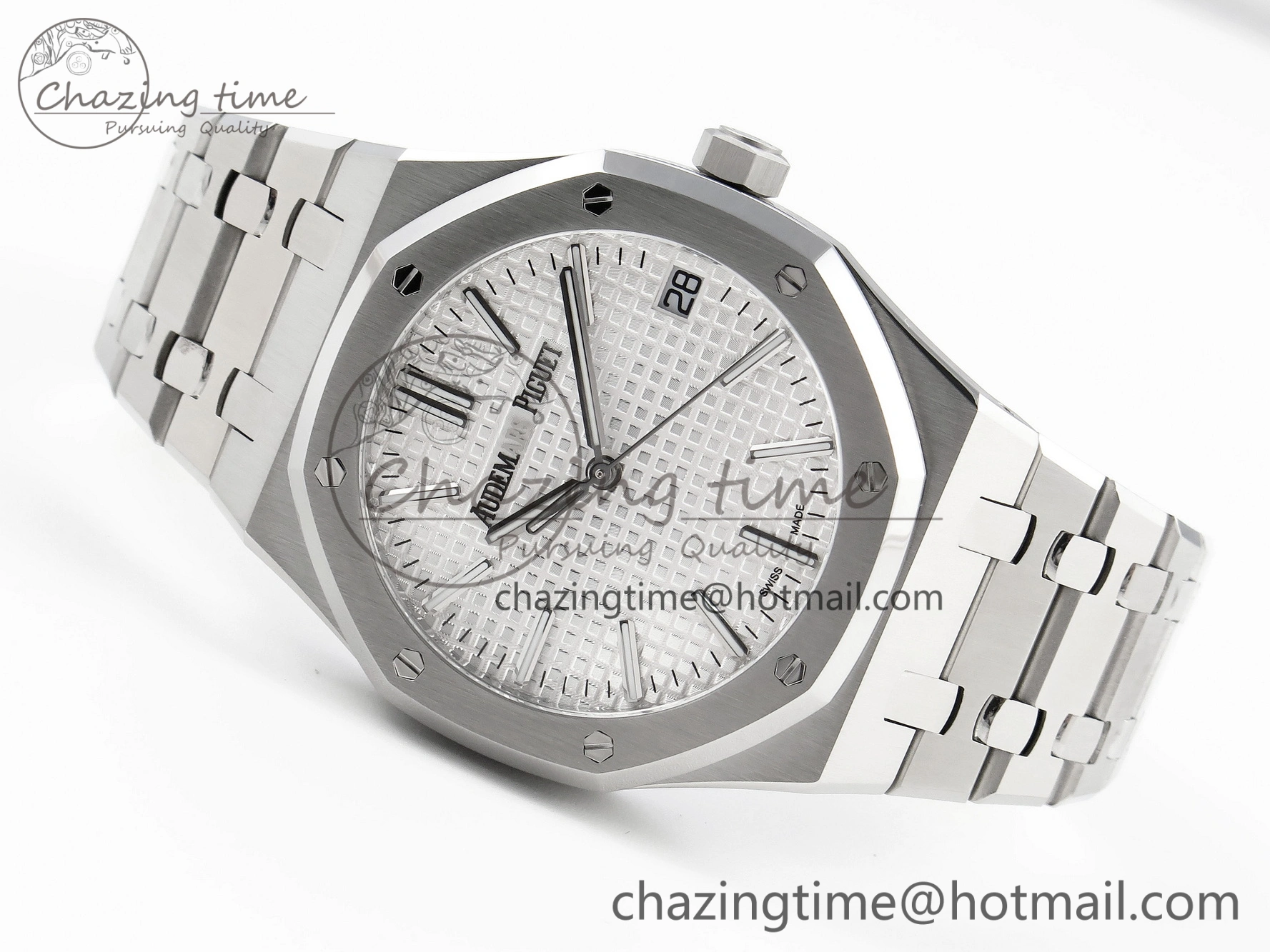 FastDry Royal Oak 41mm 15510 “50th Anniversary” SS APSF 1:1 Best Edition White Dial on SS Bracelet SA4302 Super Clone 4570
