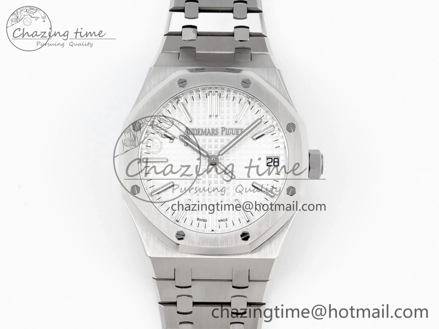 FastDry Royal Oak 41mm 15510 “50th Anniversary” SS APSF 1:1 Best Edition White Dial on SS Bracelet SA4302 Super Clone 4570