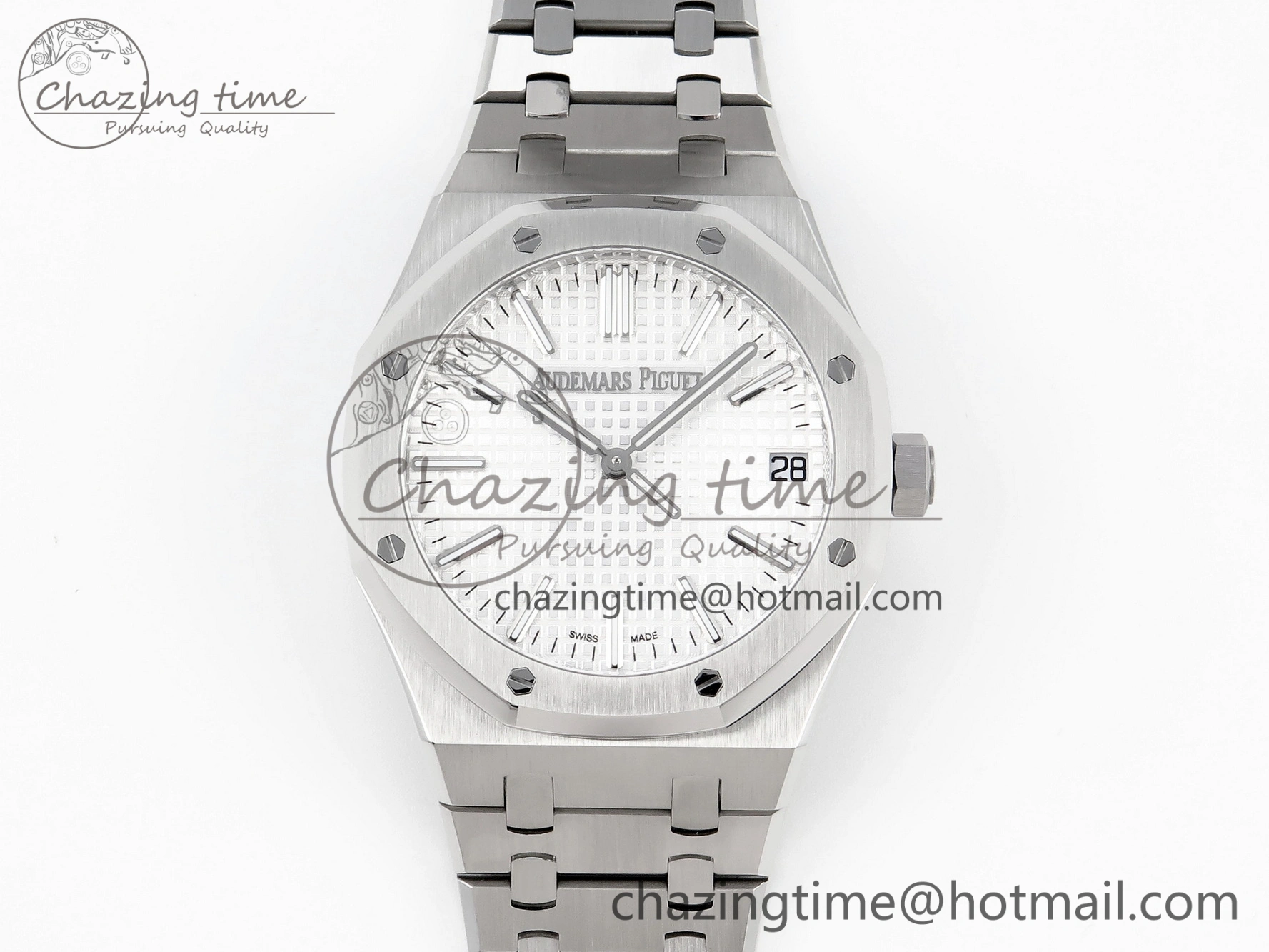 FastDry Royal Oak 41mm 15510 “50th Anniversary” SS APSF 1:1 Best Edition White Dial on SS Bracelet SA4302 Super Clone 4570