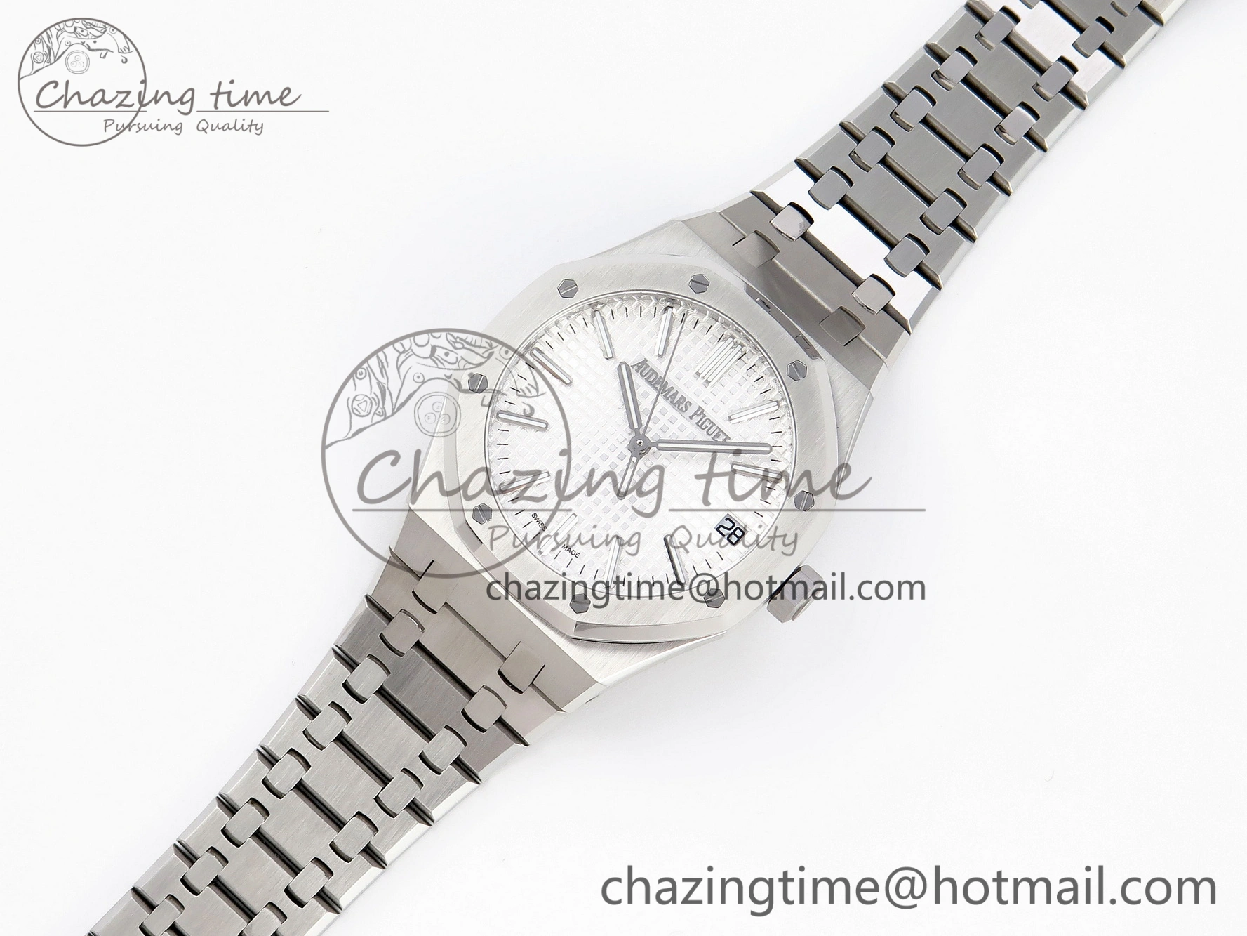FastDry Royal Oak 41mm 15510 “50th Anniversary” SS APSF 1:1 Best Edition White Dial on SS Bracelet SA4302 Super Clone 4570