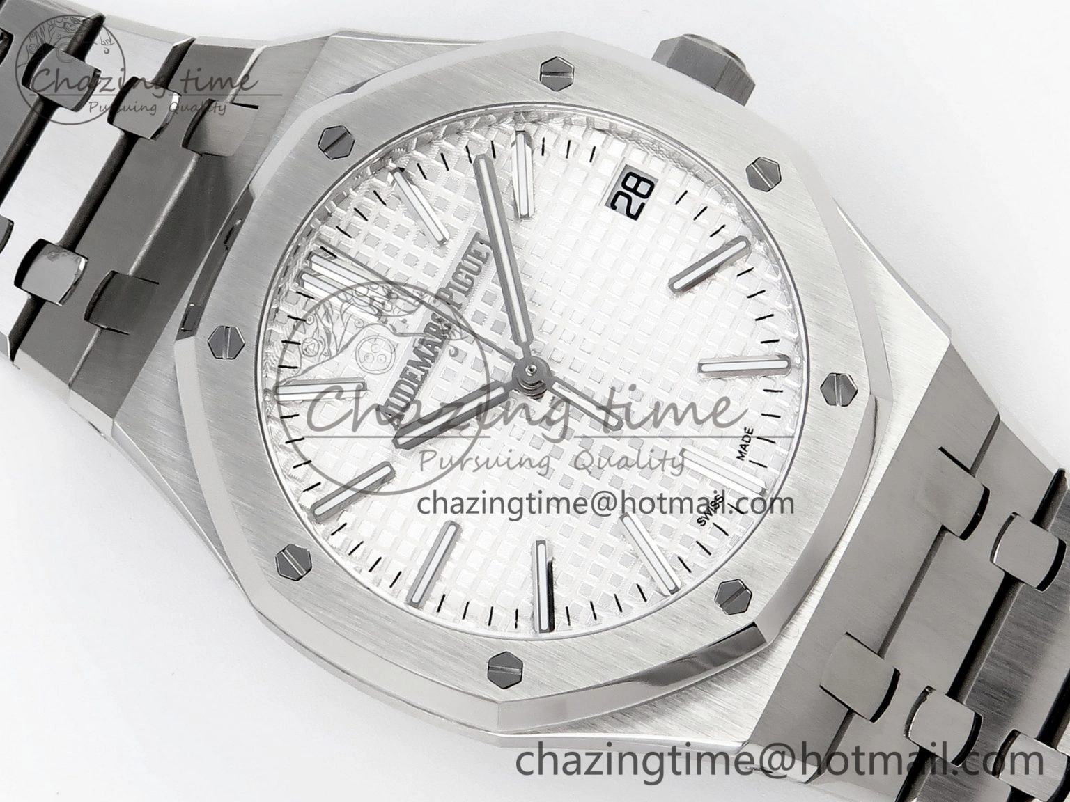 FastDry Royal Oak 41mm 15510 “50th Anniversary” SS APSF 1:1 Best Edition White Dial on SS Bracelet SA4302 Super Clone 4570