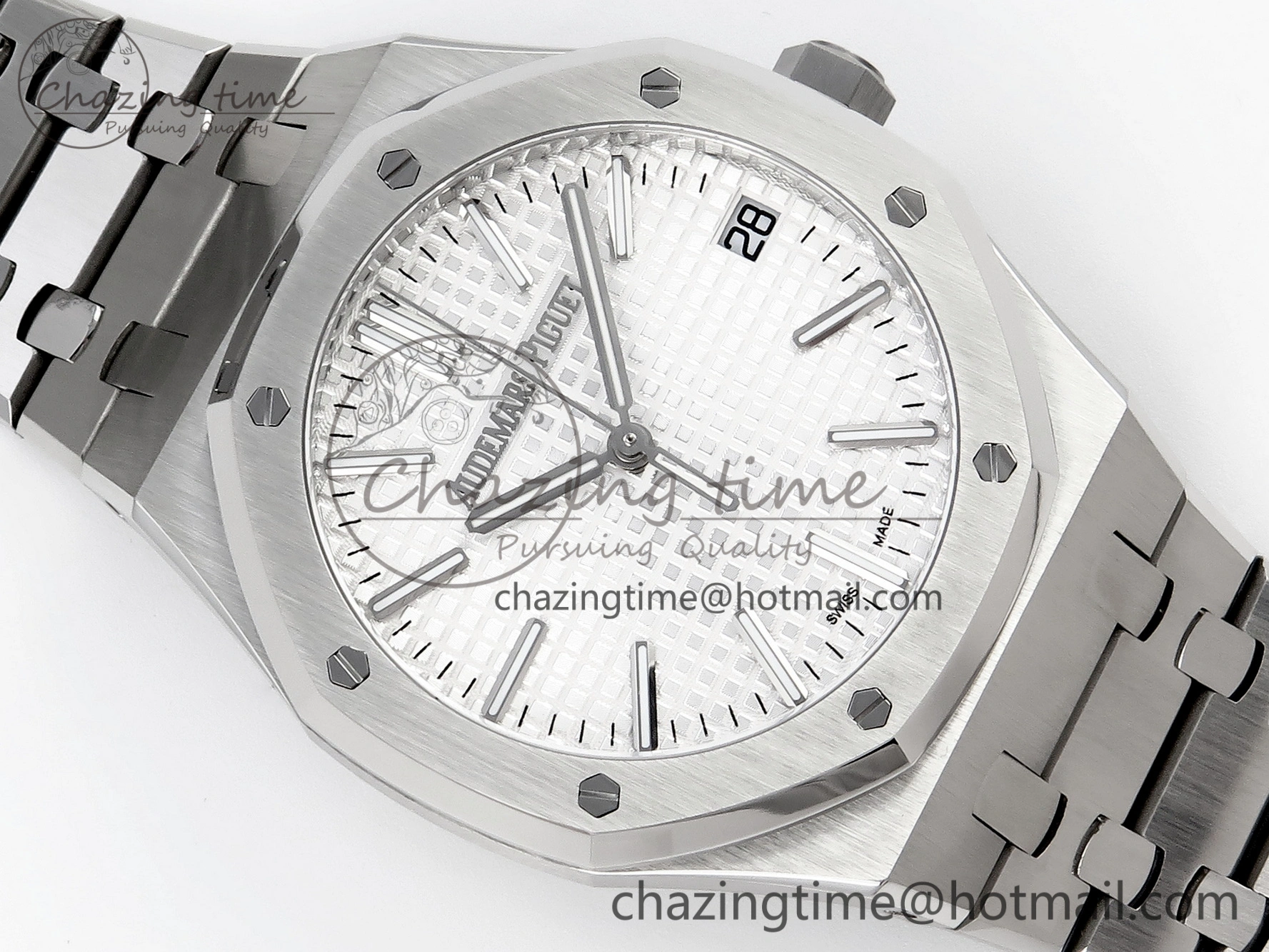 FastDry Royal Oak 41mm 15510 “50th Anniversary” SS APSF 1:1 Best Edition White Dial on SS Bracelet SA4302 Super Clone 4570