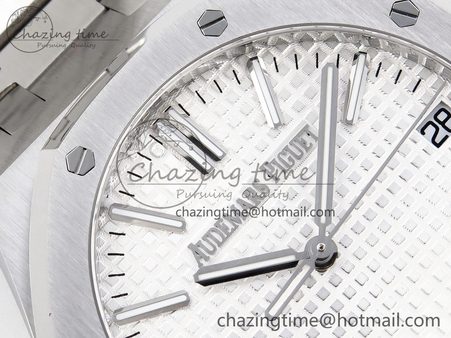 FastDry Royal Oak 41mm 15510 “50th Anniversary” SS APSF 1:1 Best Edition White Dial on SS Bracelet SA4302 Super Clone 4570