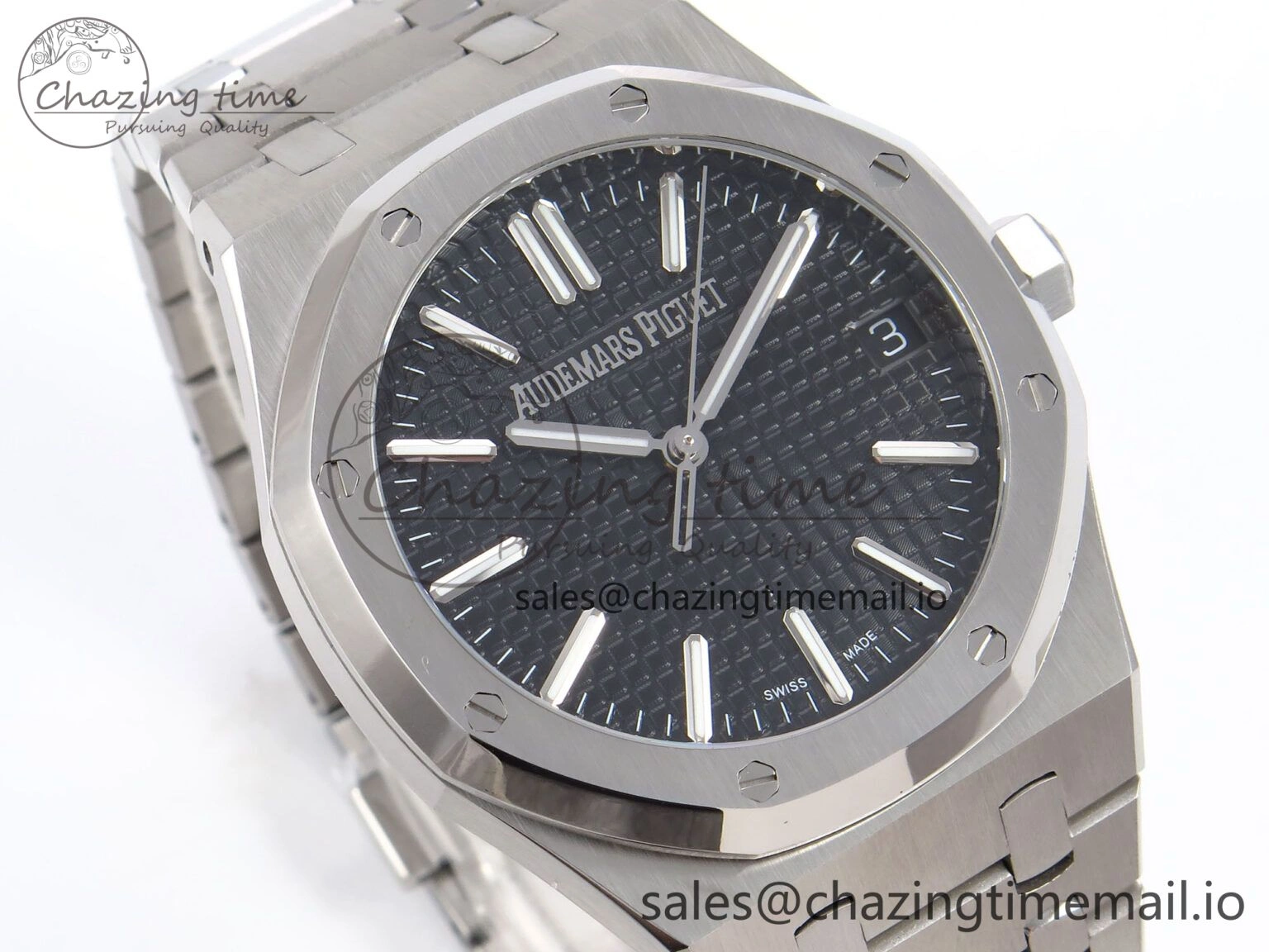 Royal Oak 41mm 15510 “50th Anniversary” SS IPF 1:1 Best Edition Black Textured Dial on SS Bracelet SA4302 Super Clone Trendy 4385