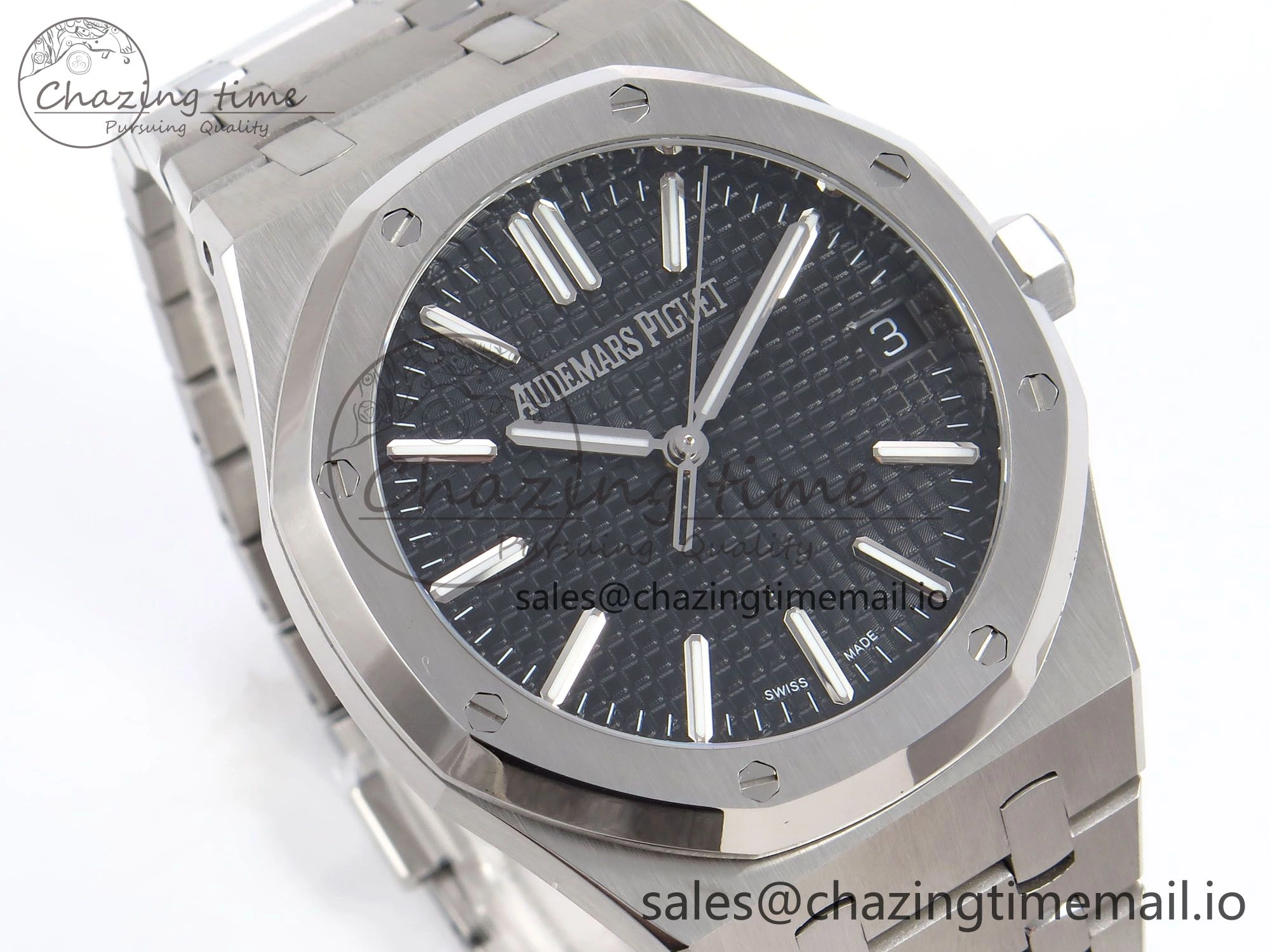 Royal Oak 41mm 15510 “50th Anniversary” SS IPF 1:1 Best Edition Black Textured Dial on SS Bracelet SA4302 Super Clone Trendy 4385