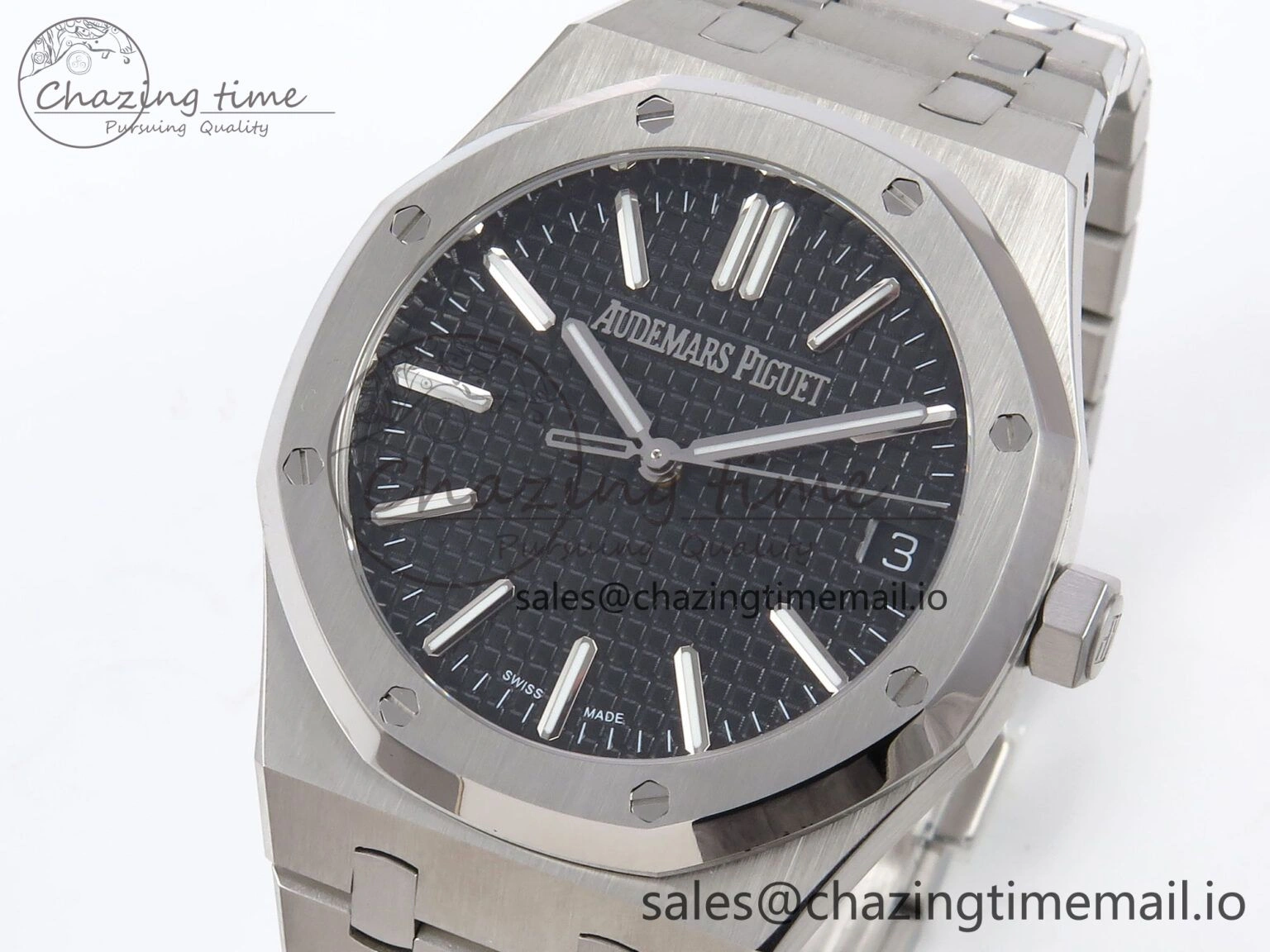 Royal Oak 41mm 15510 “50th Anniversary” SS IPF 1:1 Best Edition Black Textured Dial on SS Bracelet SA4302 Super Clone Trendy 4385