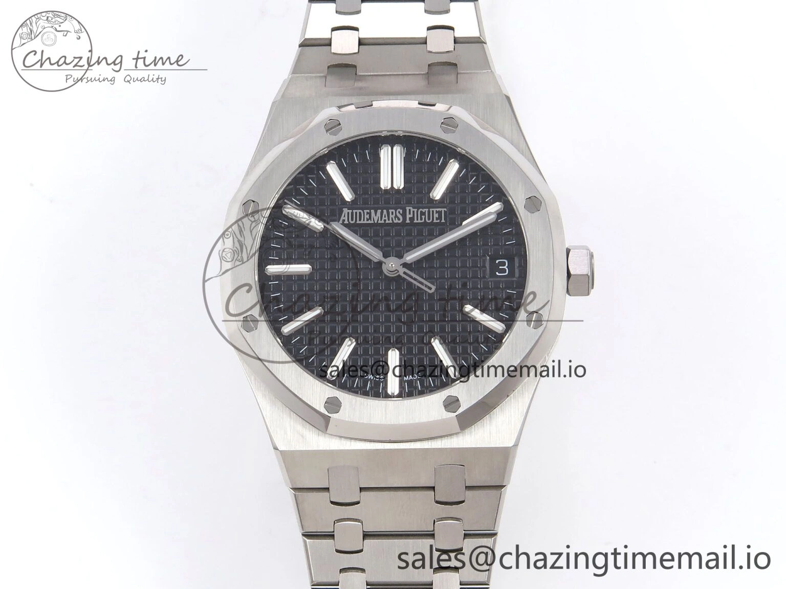Royal Oak 41mm 15510 “50th Anniversary” SS IPF 1:1 Best Edition Black Textured Dial on SS Bracelet SA4302 Super Clone Trendy 4385