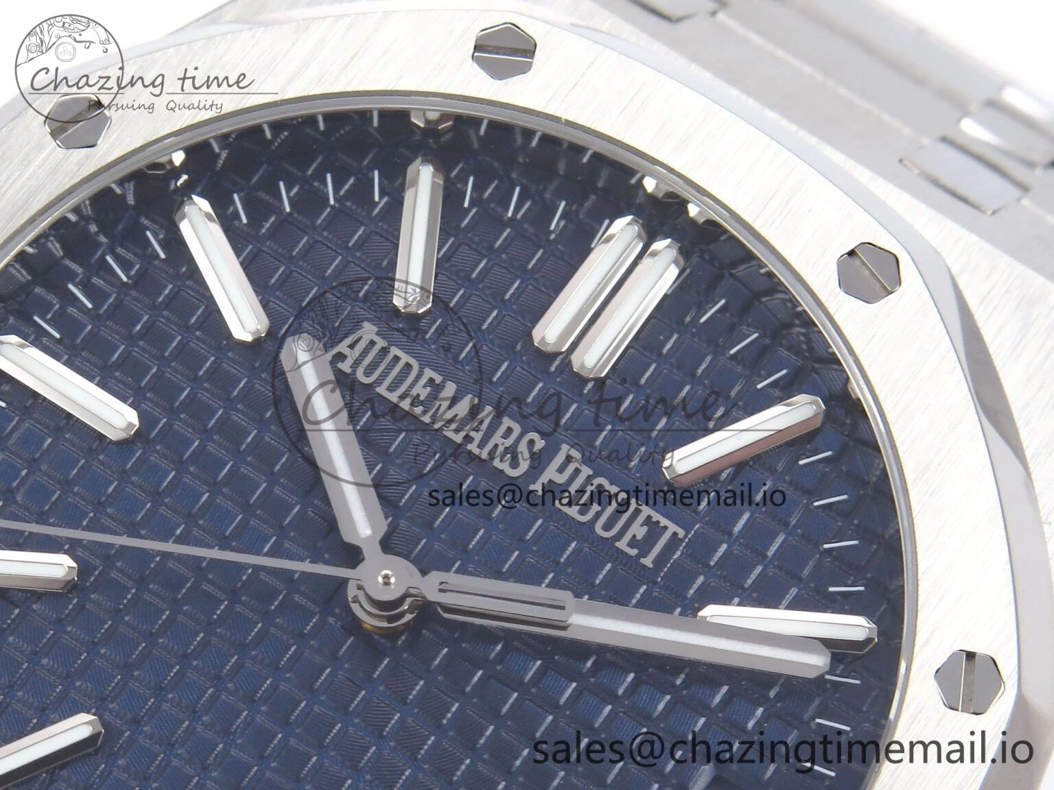 Effortless Royal Oak 41mm 15510 “50th Anniversary” SS IPF 1:1 Best Edition Blue Textured Dial on SS Bracelet SA4302 Super Clone 4390
