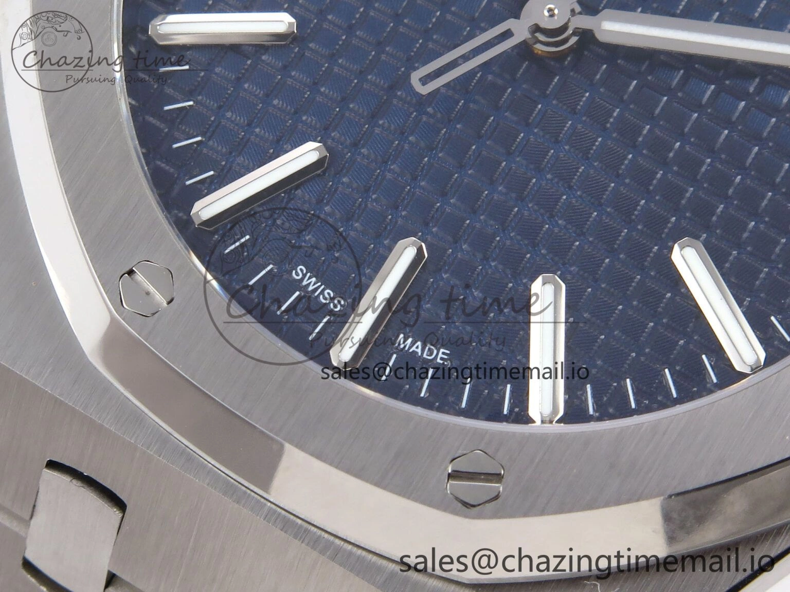 Effortless Royal Oak 41mm 15510 “50th Anniversary” SS IPF 1:1 Best Edition Blue Textured Dial on SS Bracelet SA4302 Super Clone 4390