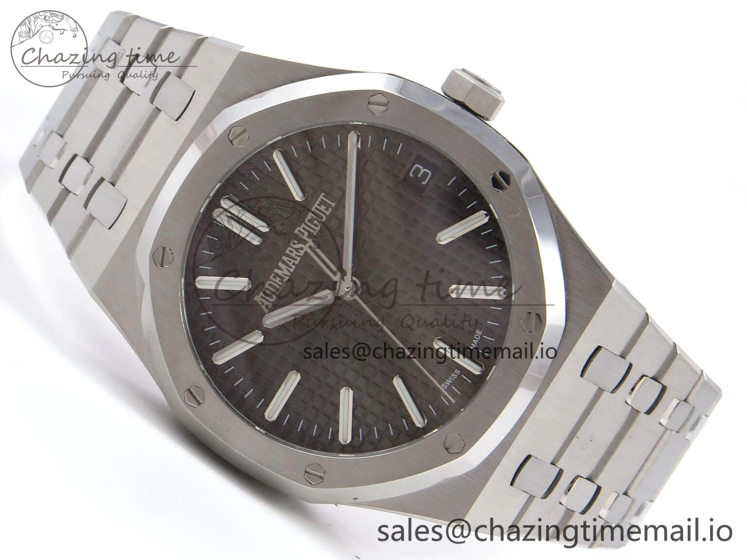 Royal Oak 41mm 15510 “50th Anniversary” SS IPF 1:1 Best Edition Gray Textured Dial on SS Bracelet SA4302 Super Clone Contemporary 4386