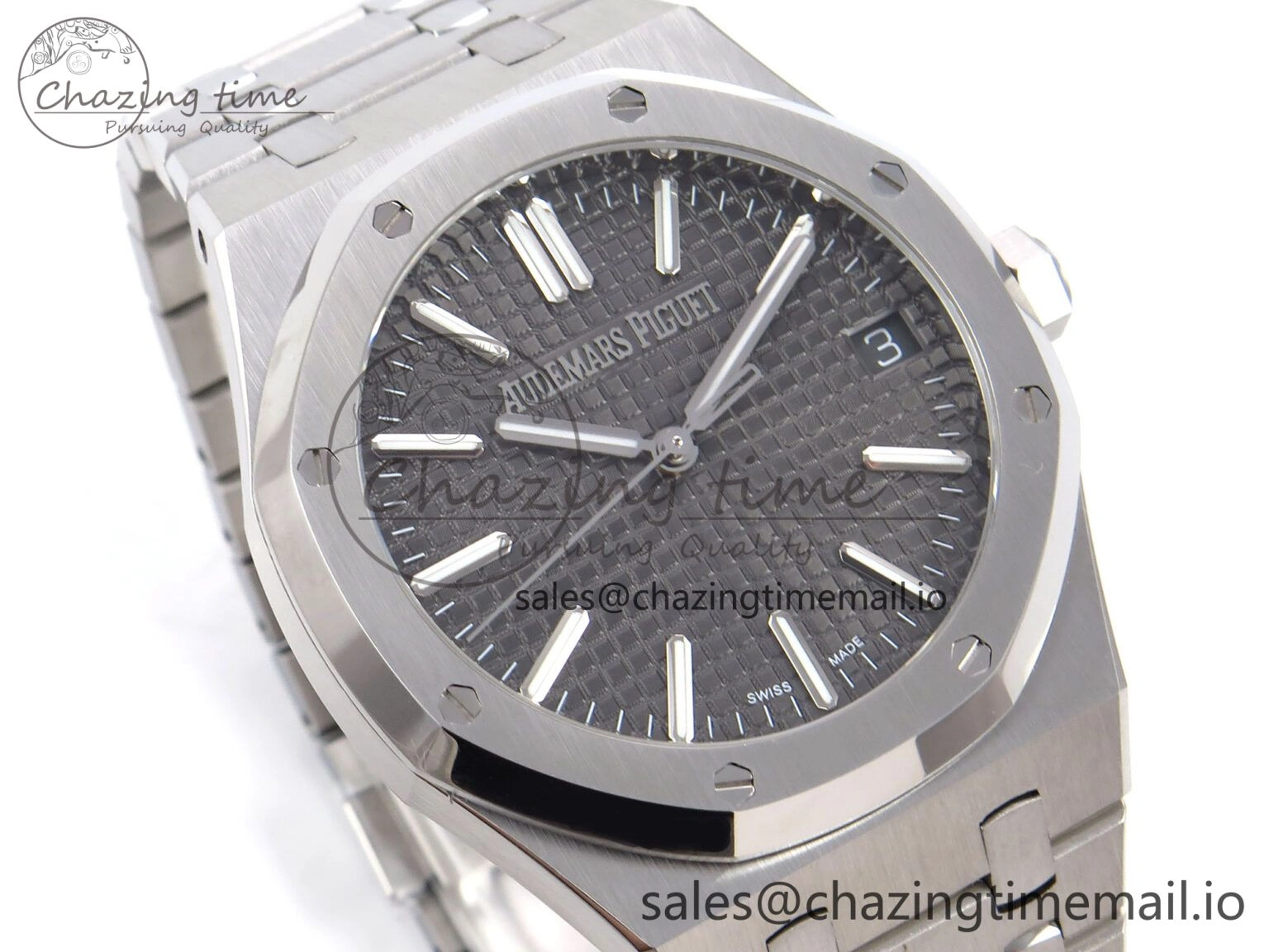 Royal Oak 41mm 15510 “50th Anniversary” SS IPF 1:1 Best Edition Gray Textured Dial on SS Bracelet SA4302 Super Clone Contemporary 4386
