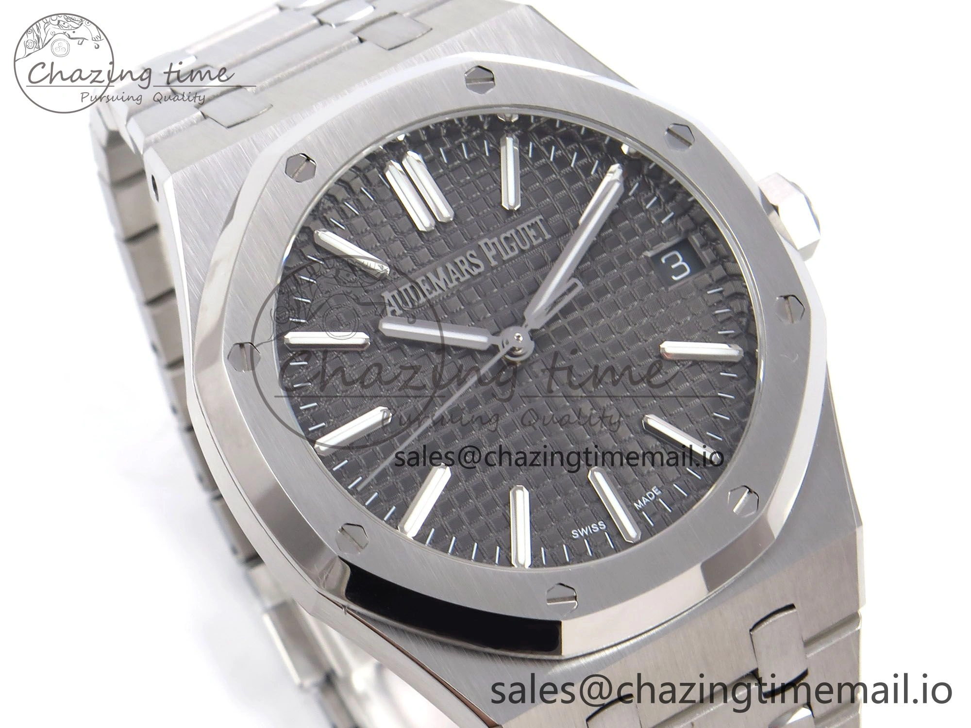 Royal Oak 41mm 15510 “50th Anniversary” SS IPF 1:1 Best Edition Gray Textured Dial on SS Bracelet SA4302 Super Clone Contemporary 4386