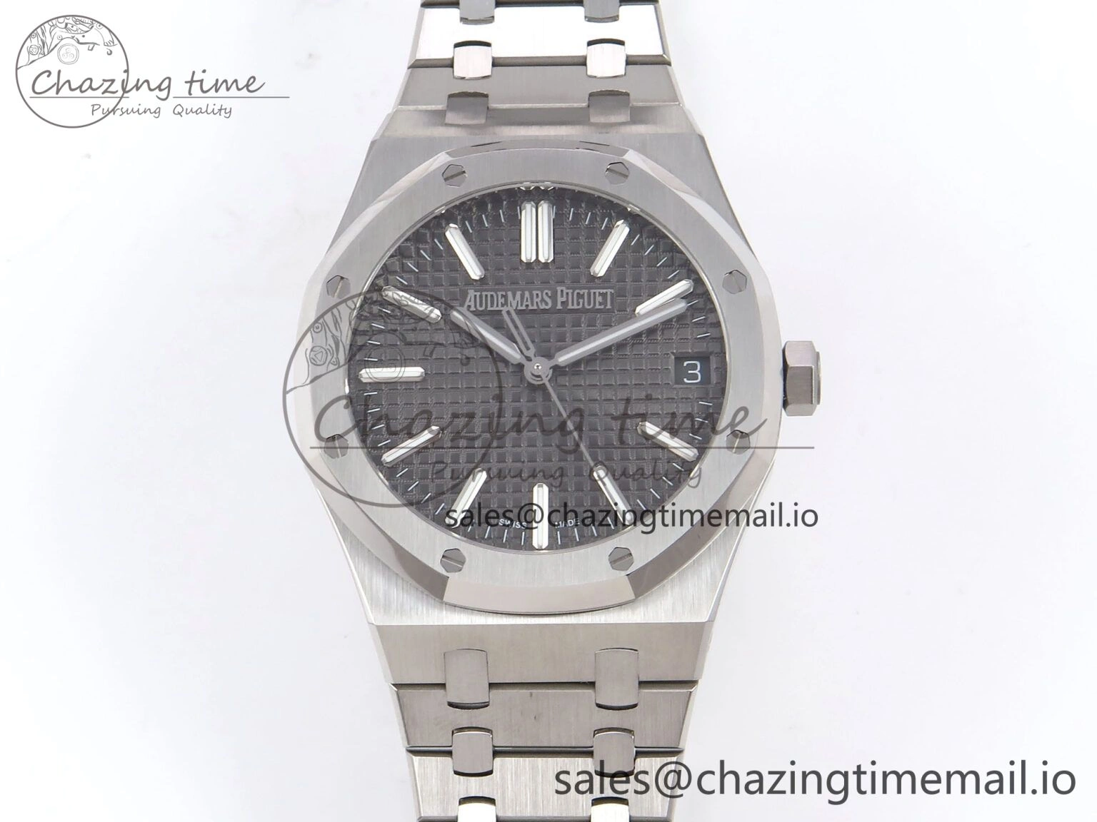 Royal Oak 41mm 15510 “50th Anniversary” SS IPF 1:1 Best Edition Gray Textured Dial on SS Bracelet SA4302 Super Clone Contemporary 4386