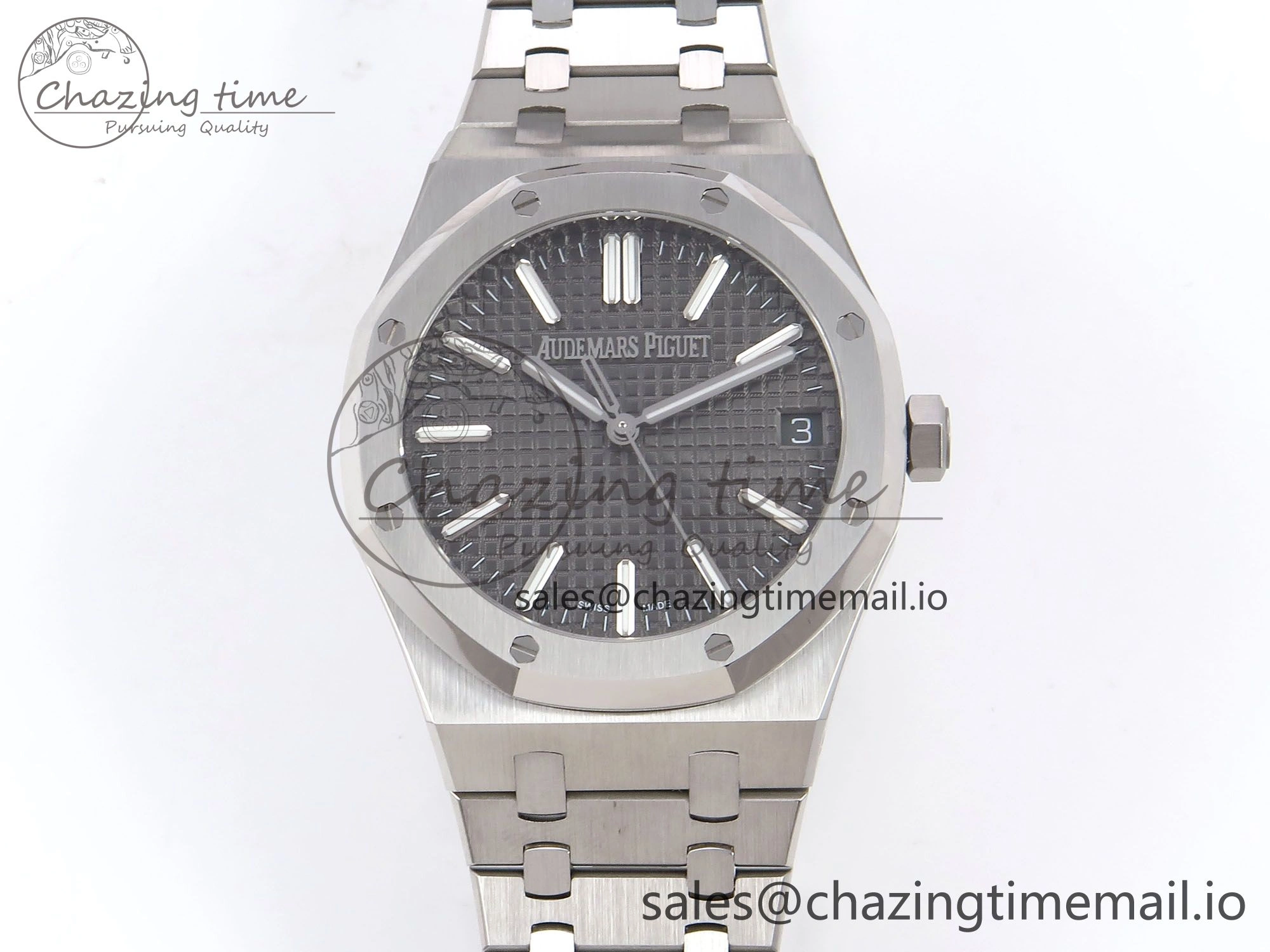 Royal Oak 41mm 15510 “50th Anniversary” SS IPF 1:1 Best Edition Gray Textured Dial on SS Bracelet SA4302 Super Clone Contemporary 4386
