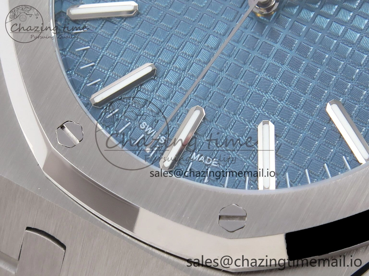 Royal Oak 41mm 15510 “50th Anniversary” SS IPF 1:1 Best Edition Light Blue Textured Dial on SS Bracelet SA4302 Super Clone Fashionable 4384