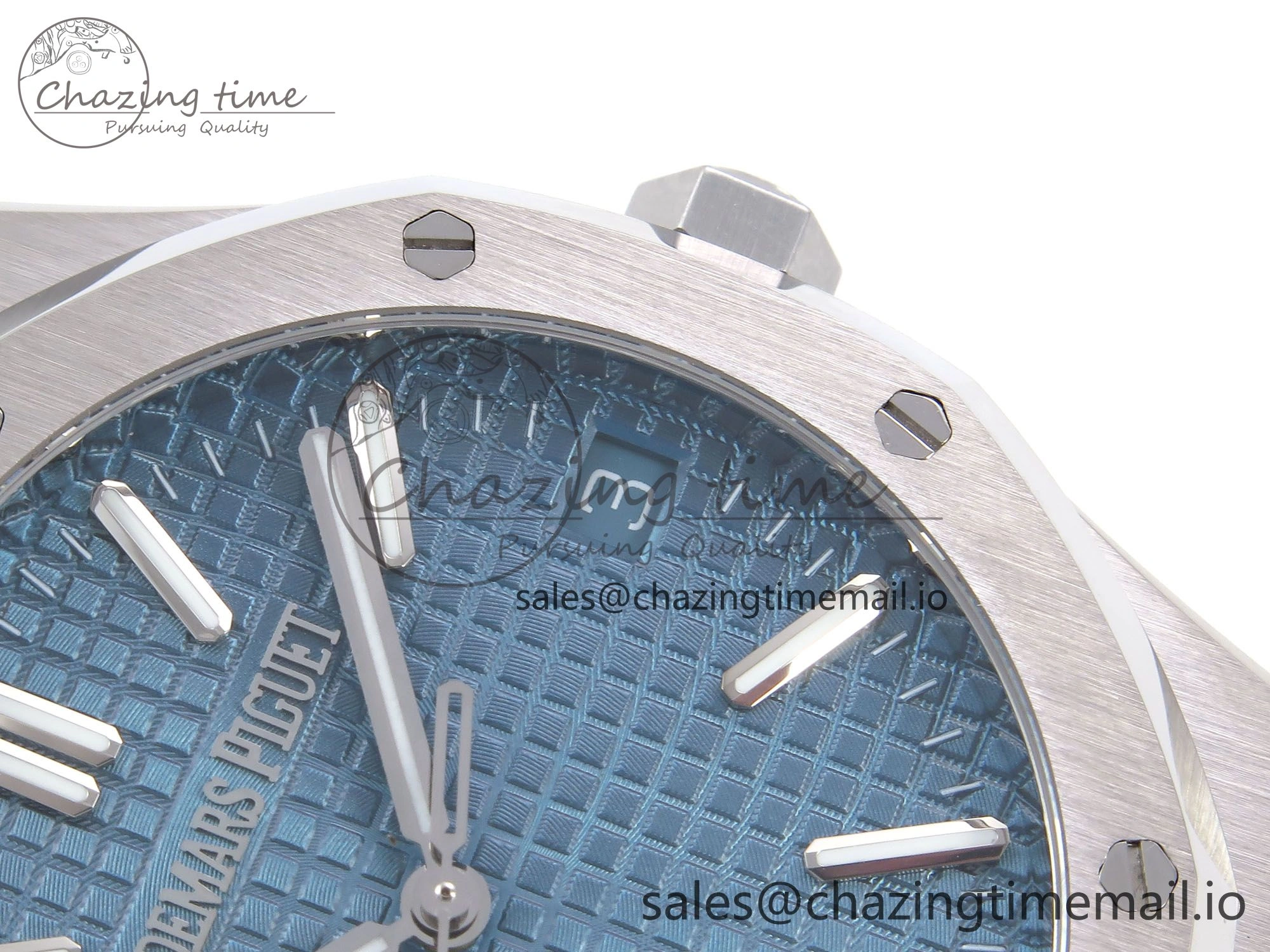 Royal Oak 41mm 15510 “50th Anniversary” SS IPF 1:1 Best Edition Light Blue Textured Dial on SS Bracelet SA4302 Super Clone Fashionable 4384