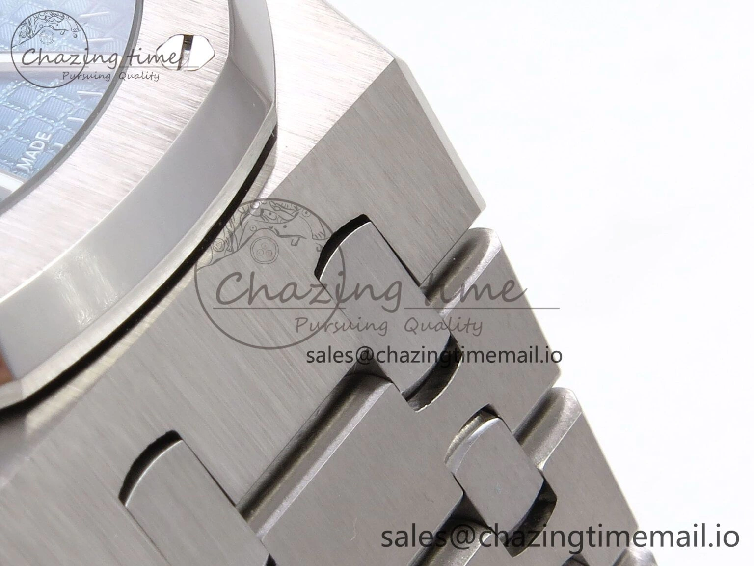 Royal Oak 41mm 15510 “50th Anniversary” SS IPF 1:1 Best Edition Light Blue Textured Dial on SS Bracelet SA4302 Super Clone Fashionable 4384