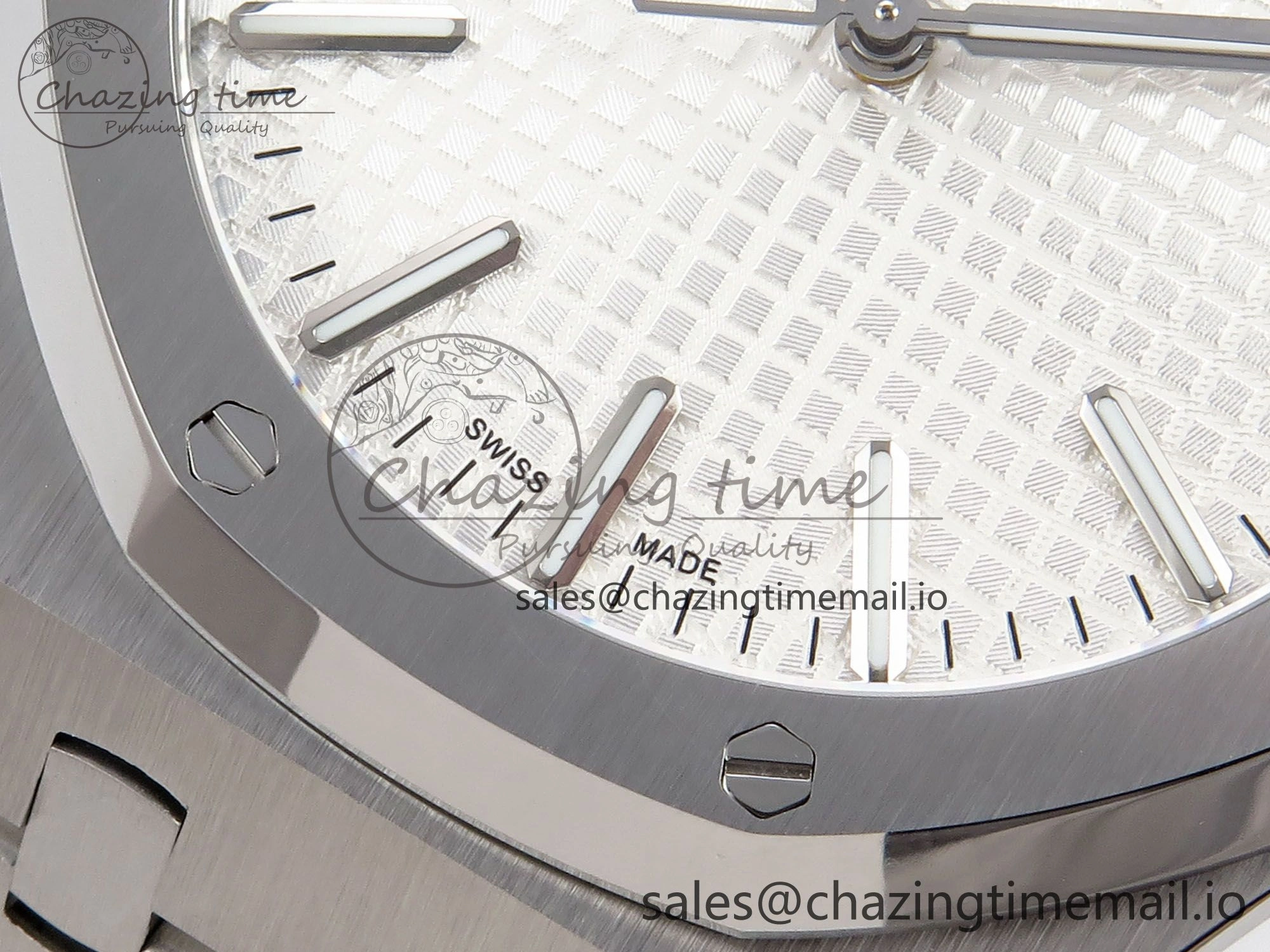 Durable Royal Oak 41mm 15510 “50th Anniversary” SS IPF 1:1 Best Edition White Textured Dial on SS Bracelet SA4302 Super Clone 4389