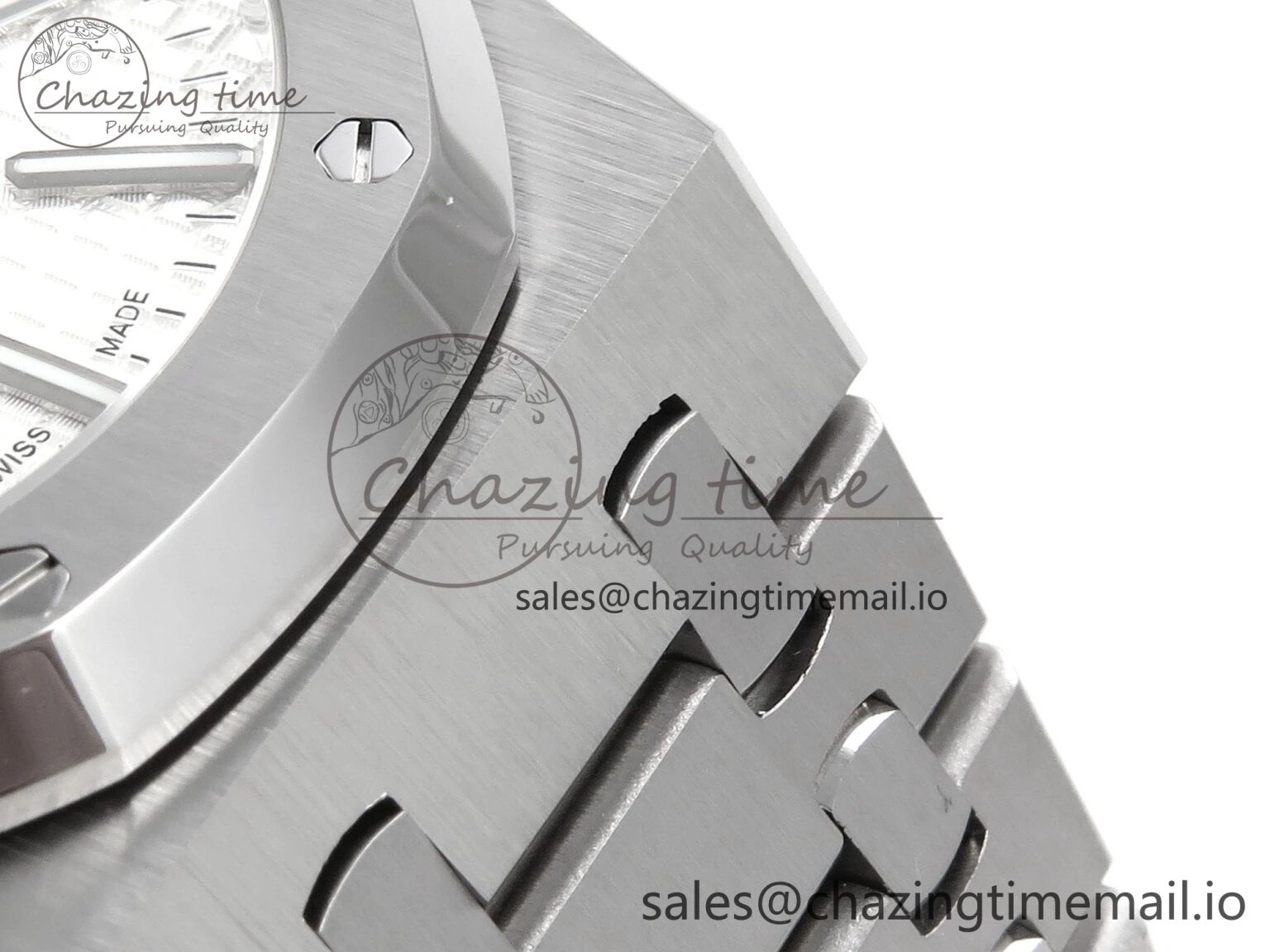 Durable Royal Oak 41mm 15510 “50th Anniversary” SS IPF 1:1 Best Edition White Textured Dial on SS Bracelet SA4302 Super Clone 4389