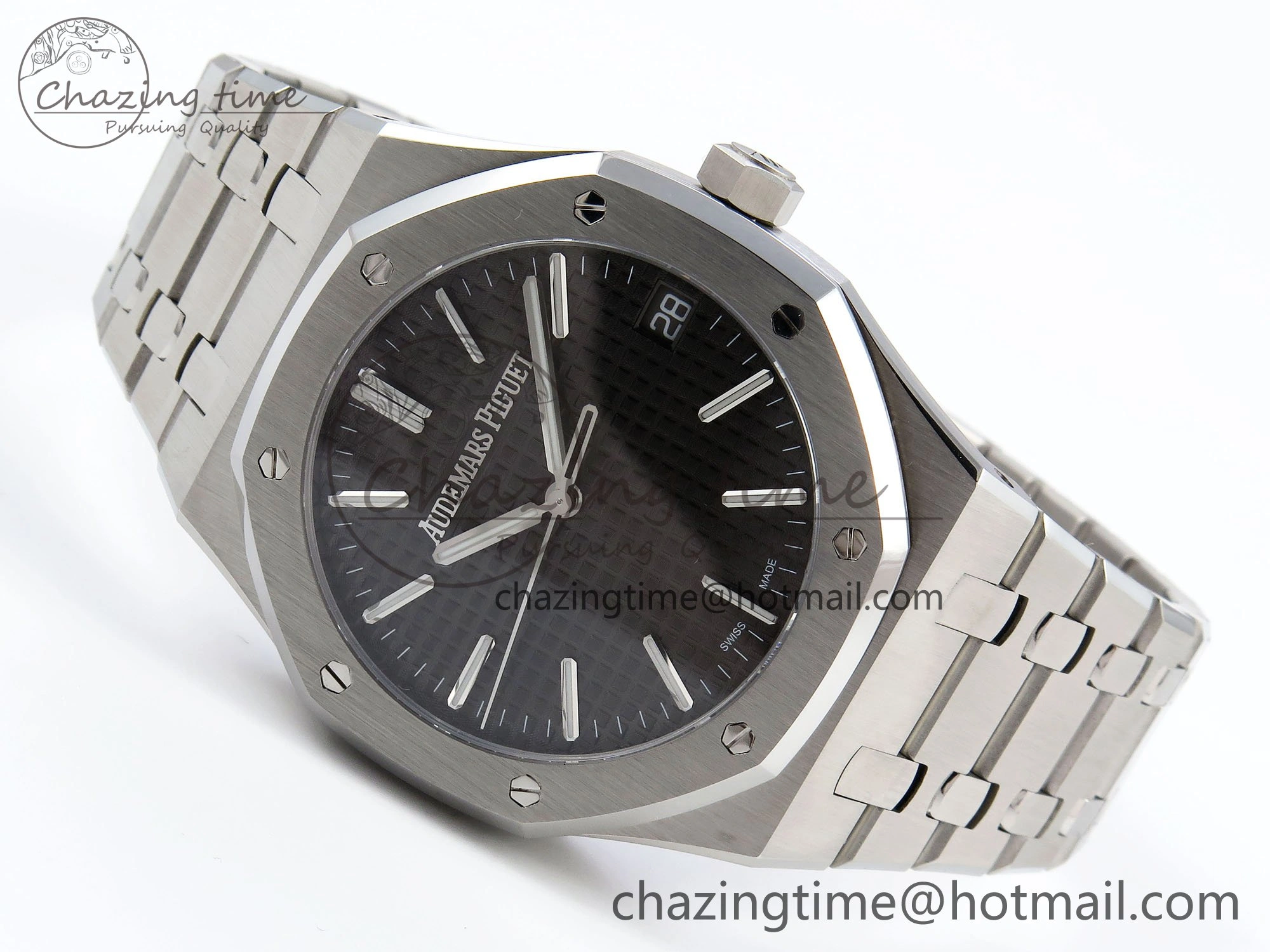 Royal Oak 41mm 15510 “50th Anniversary” SS SF 1:1 Best Edition Black Dial on SS Bracelet SA4302 Super Clone Unisex 4450