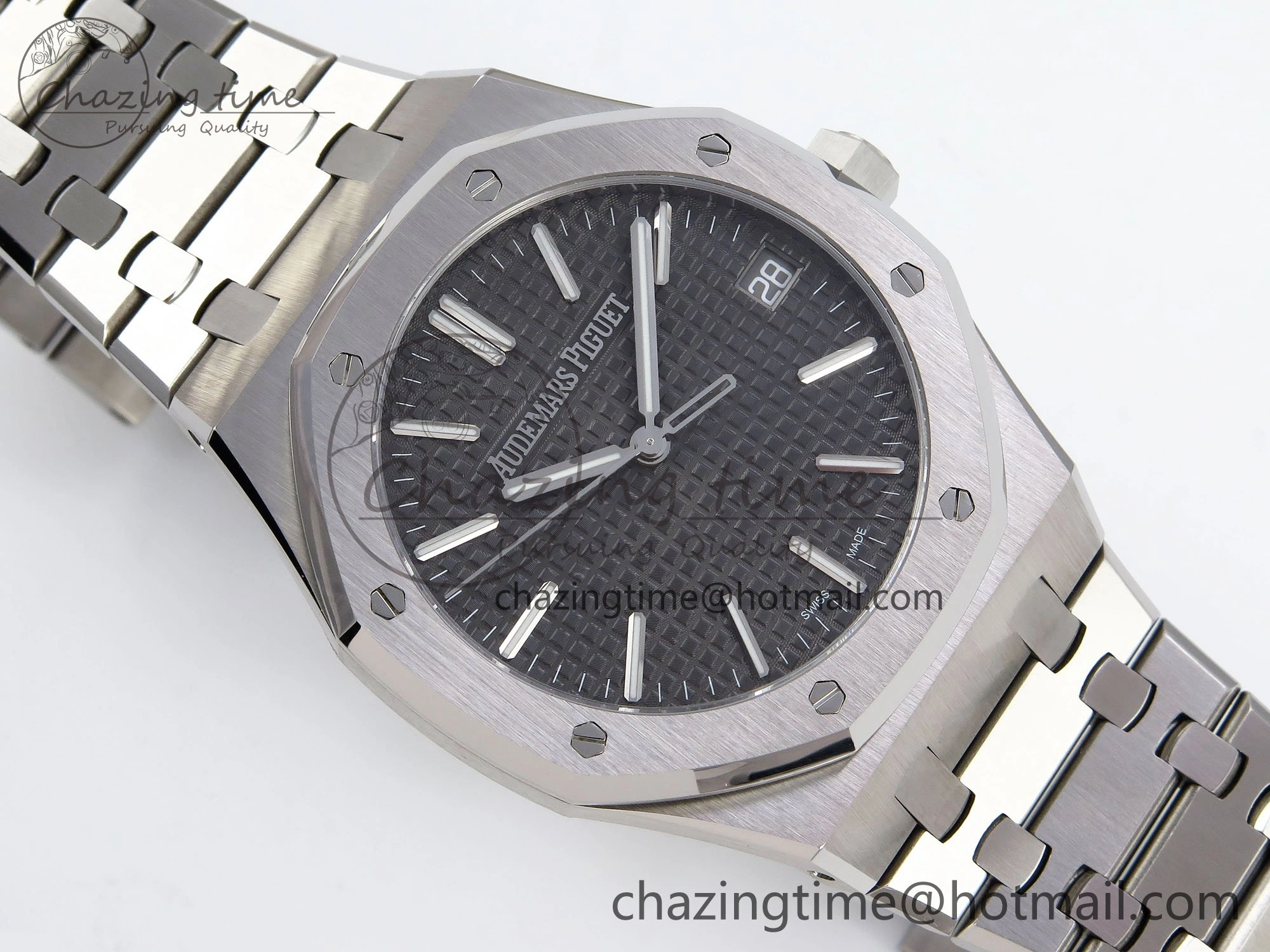 Royal Oak 41mm 15510 “50th Anniversary” SS SF 1:1 Best Edition Black Dial on SS Bracelet SA4302 Super Clone Unisex 4450