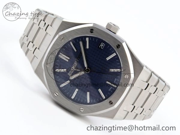 FashionForward Royal Oak 41mm 15510 “50th Anniversary” SS SF 1:1 Best Edition Blue Dial on SS Bracelet SA4302 Super Clone 4451