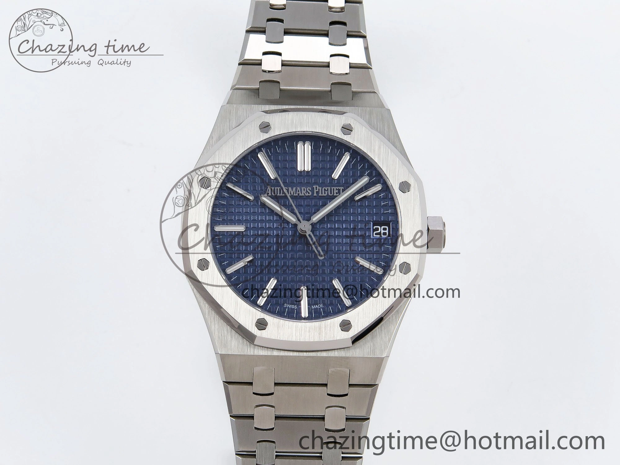 FashionForward Royal Oak 41mm 15510 “50th Anniversary” SS SF 1:1 Best Edition Blue Dial on SS Bracelet SA4302 Super Clone 4451