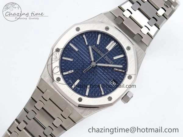 FashionForward Royal Oak 41mm 15510 “50th Anniversary” SS SF 1:1 Best Edition Blue Dial on SS Bracelet SA4302 Super Clone 4451