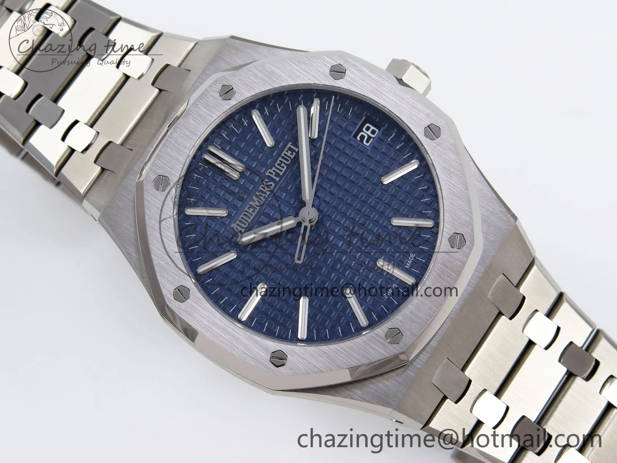 FashionForward Royal Oak 41mm 15510 “50th Anniversary” SS SF 1:1 Best Edition Blue Dial on SS Bracelet SA4302 Super Clone 4451