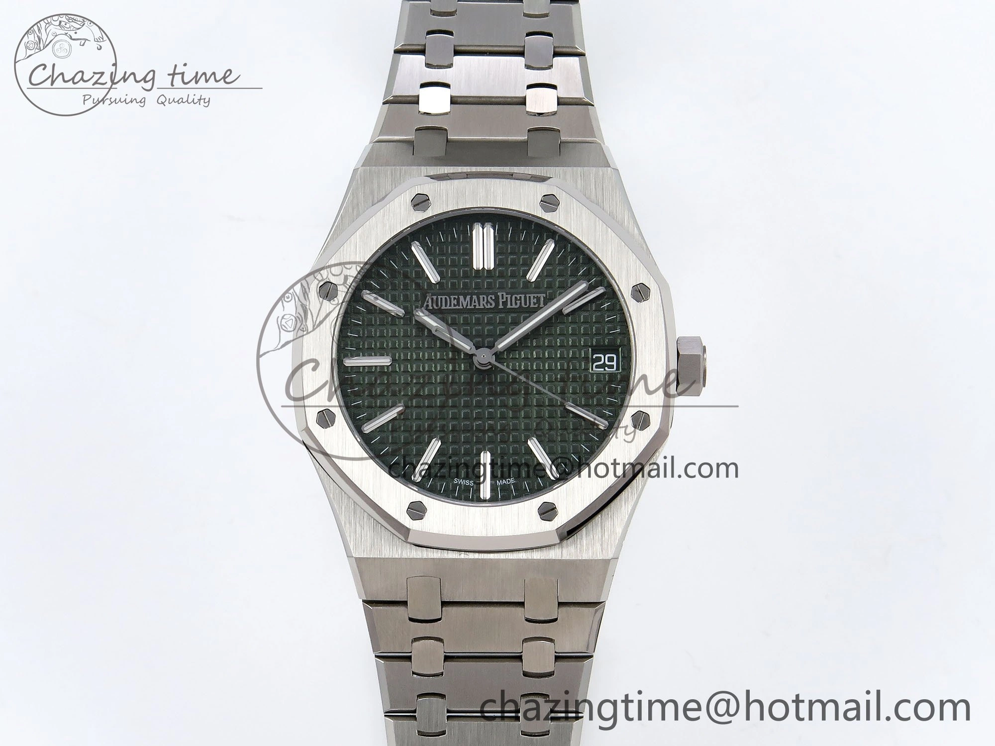 Functional Royal Oak 41mm 15510 “50th Anniversary” SS SF 1:1 Best Edition Green Dial on SS Bracelet SA4302 Super Clone 4445
