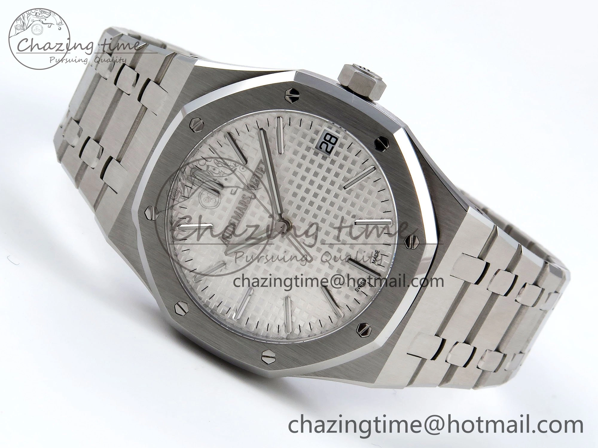 Royal Oak 41mm 15510 “50th Anniversary” SS SF 1:1 Best Edition White Dial on SS Bracelet SA4302 Super Clone Classic 4446