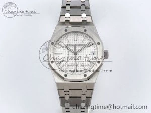 Royal Oak 41mm 15510 “50th Anniversary” SS SF 1:1 Best Edition White Dial on SS Bracelet SA4302 Super Clone Classic 4446