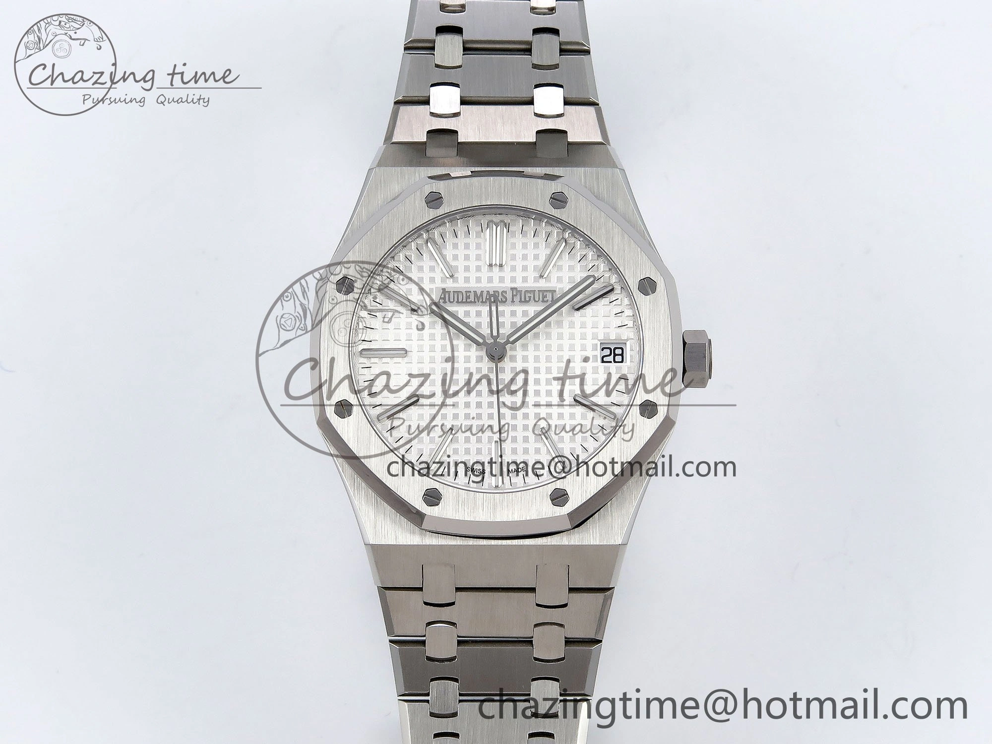 Royal Oak 41mm 15510 “50th Anniversary” SS SF 1:1 Best Edition White Dial on SS Bracelet SA4302 Super Clone Classic 4446