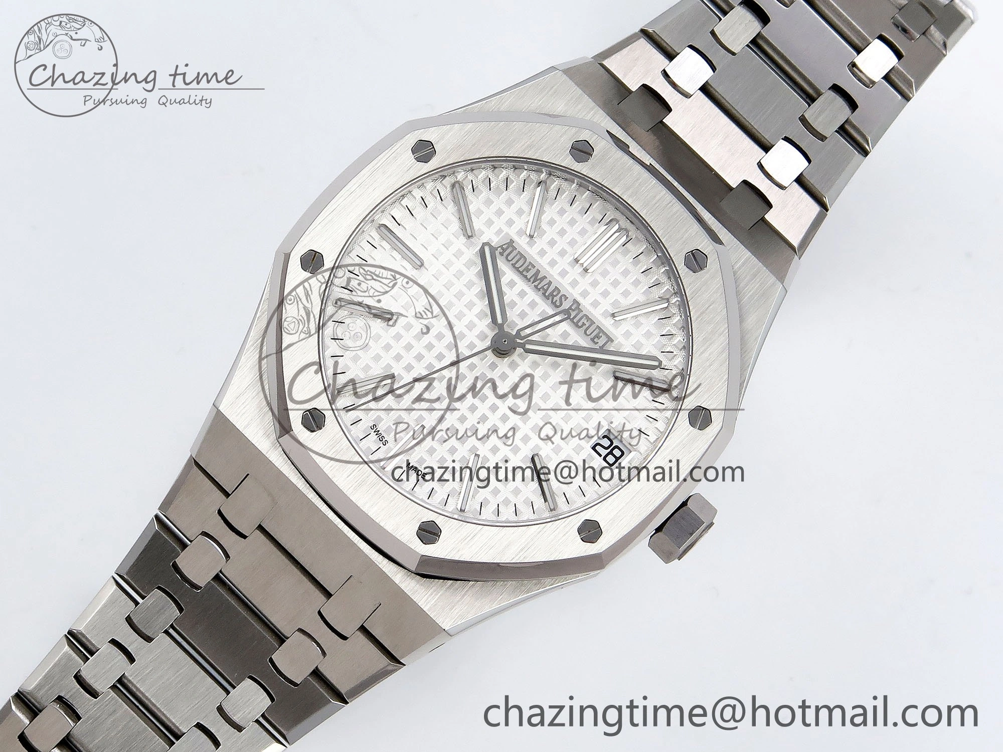 Royal Oak 41mm 15510 “50th Anniversary” SS SF 1:1 Best Edition White Dial on SS Bracelet SA4302 Super Clone Classic 4446