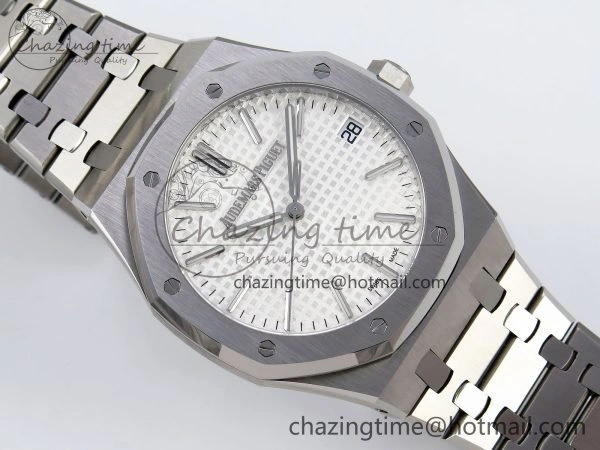 Royal Oak 41mm 15510 “50th Anniversary” SS SF 1:1 Best Edition White Dial on SS Bracelet SA4302 Super Clone Classic 4446