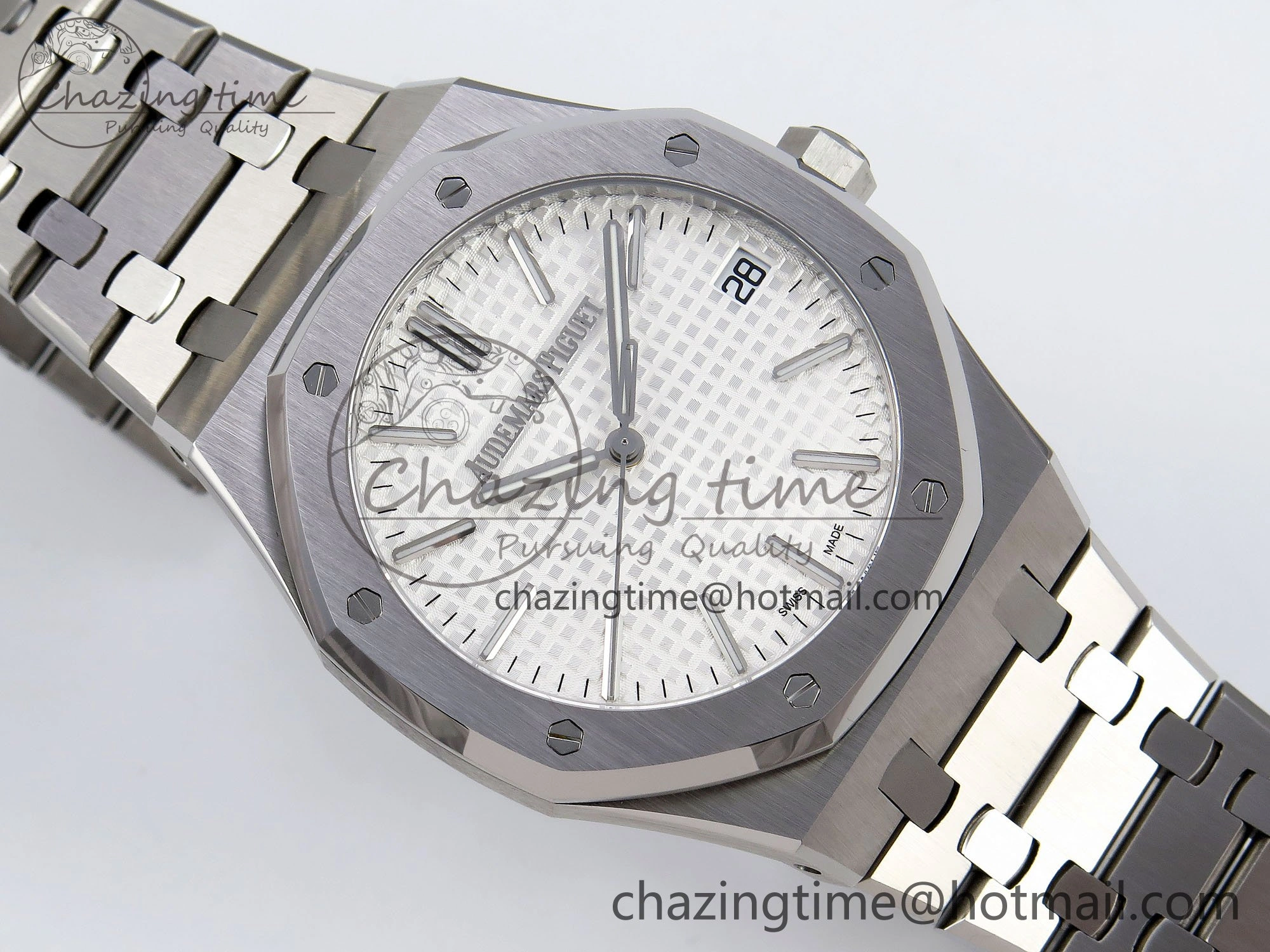 Royal Oak 41mm 15510 “50th Anniversary” SS SF 1:1 Best Edition White Dial on SS Bracelet SA4302 Super Clone Classic 4446