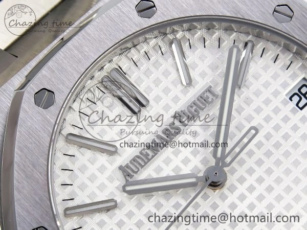 Royal Oak 41mm 15510 “50th Anniversary” SS SF 1:1 Best Edition White Dial on SS Bracelet SA4302 Super Clone Classic 4446