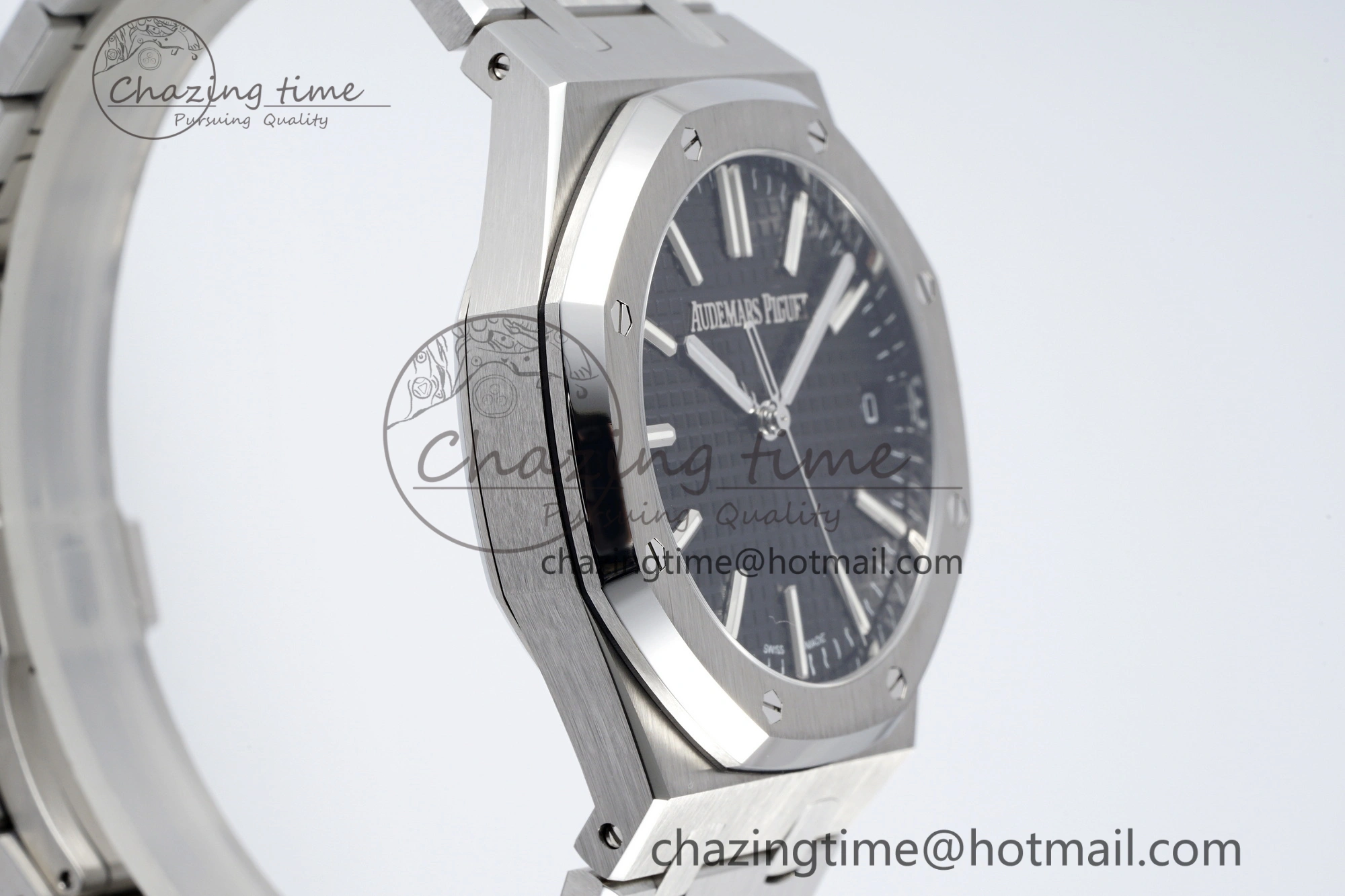 Classic Royal Oak 41mm 15510 “50th Anniversary” SS ZF 1:1 Best Edition Black Textured Dial on SS Bracelet A 4664