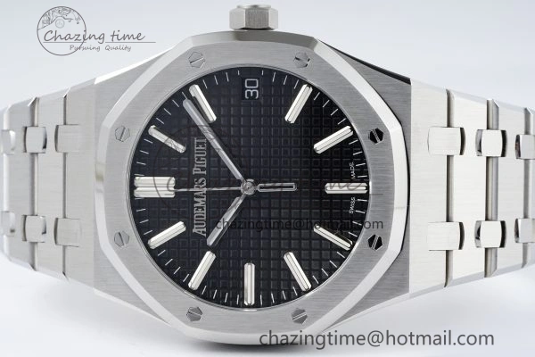 Classic Royal Oak 41mm 15510 “50th Anniversary” SS ZF 1:1 Best Edition Black Textured Dial on SS Bracelet A 4664